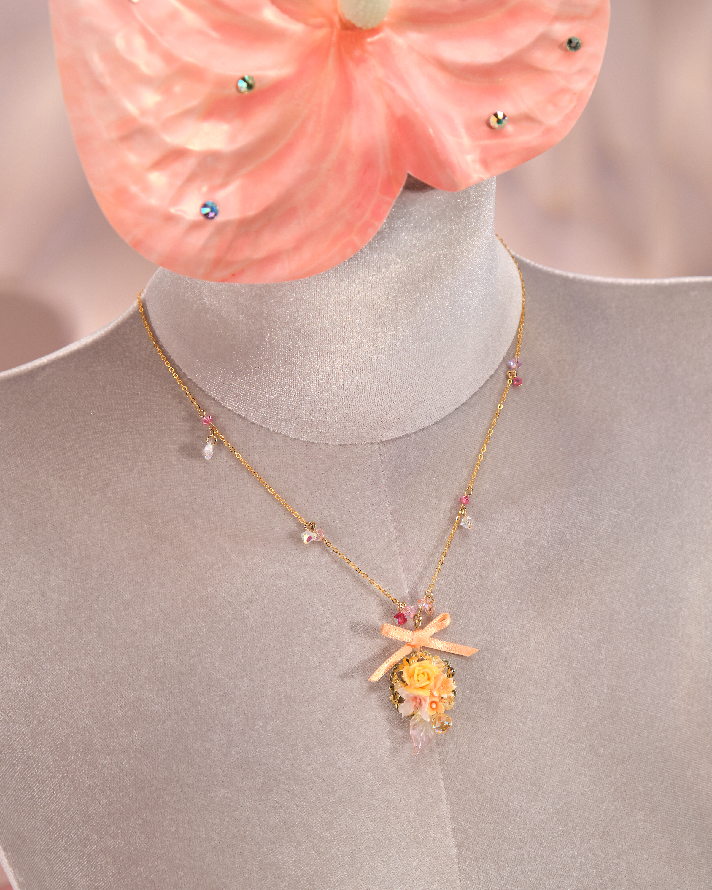 12253 小花蝴蝶結鎖骨鏈