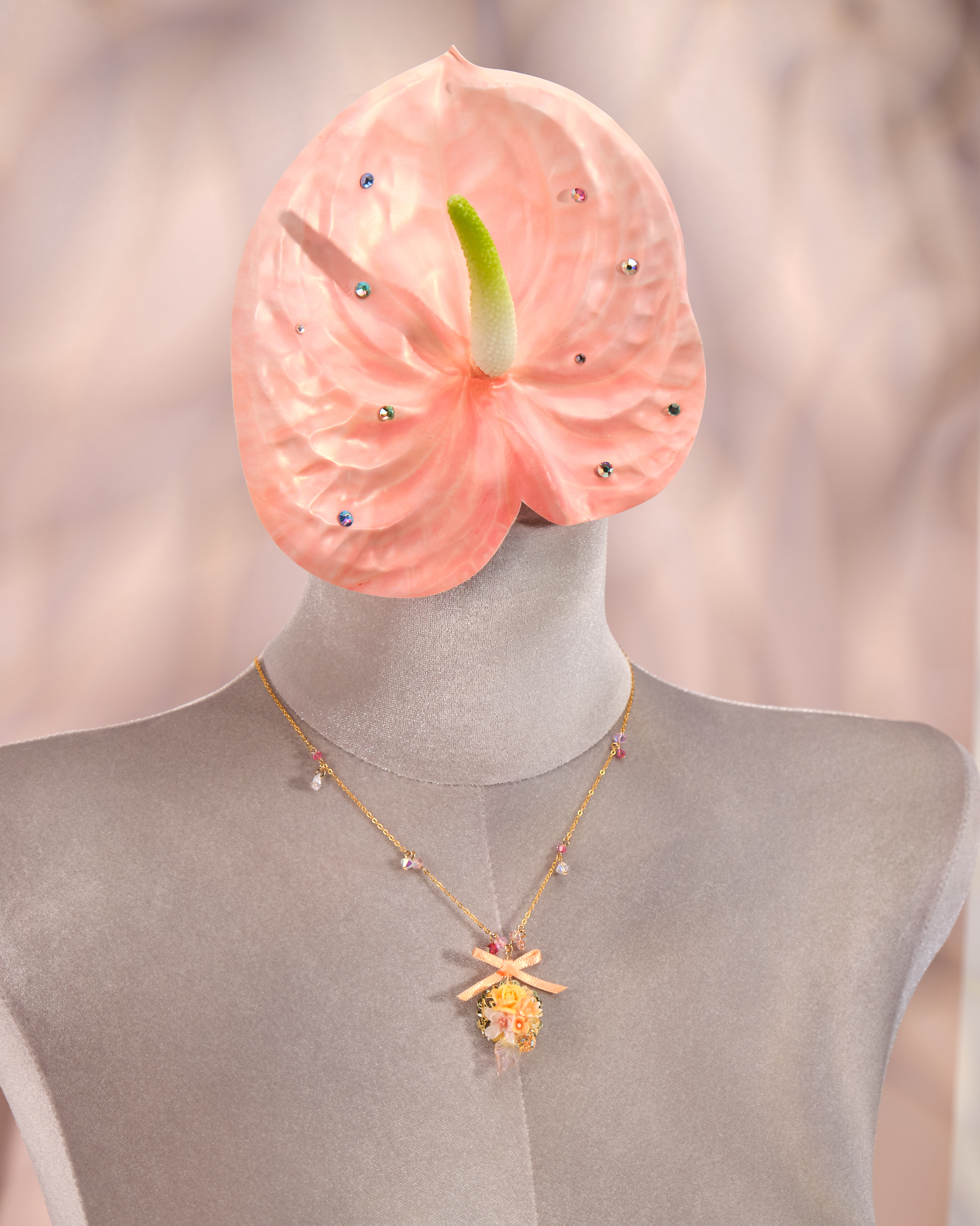 12253 小花蝴蝶結鎖骨鏈