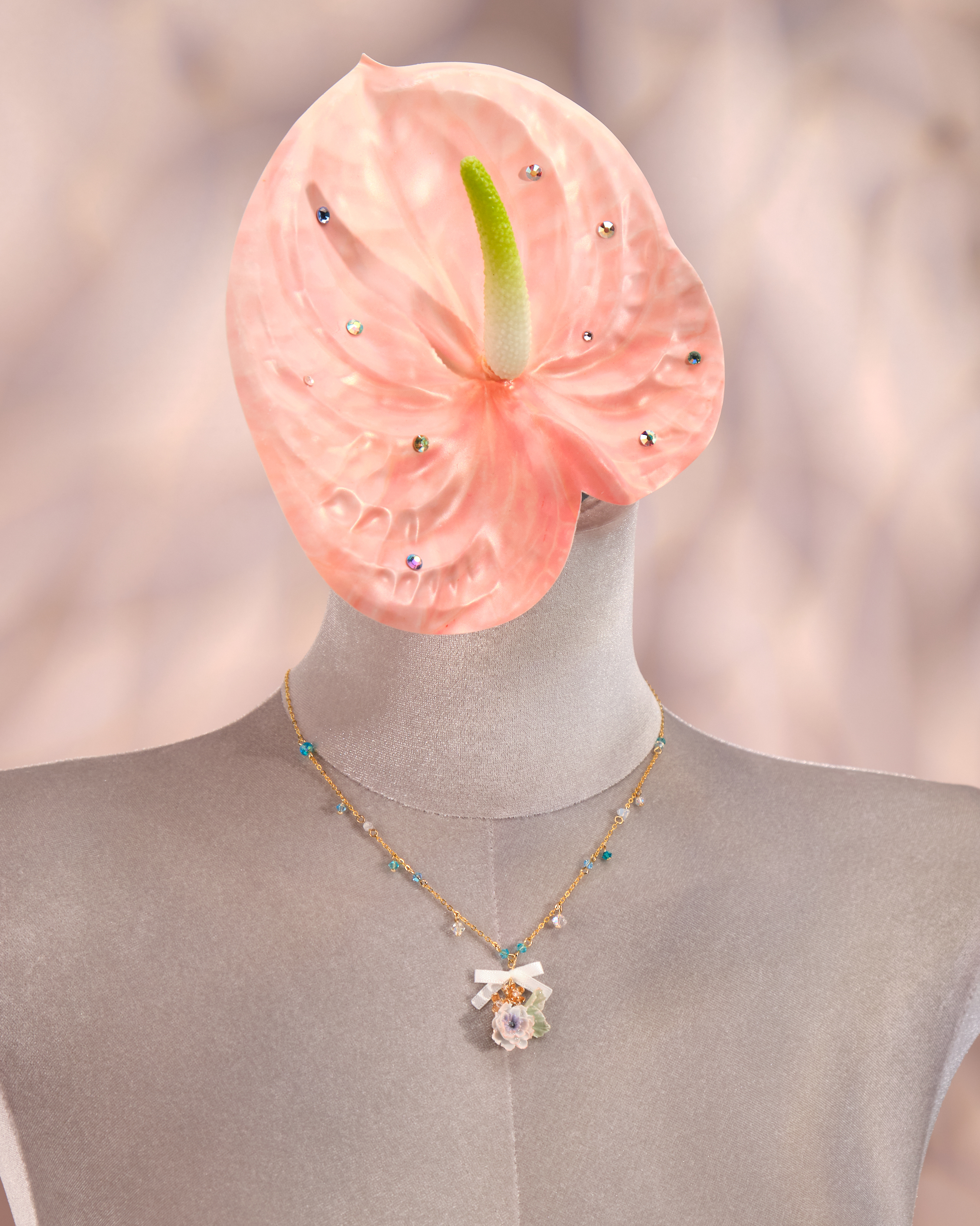 12251 Floral Bow Necklace