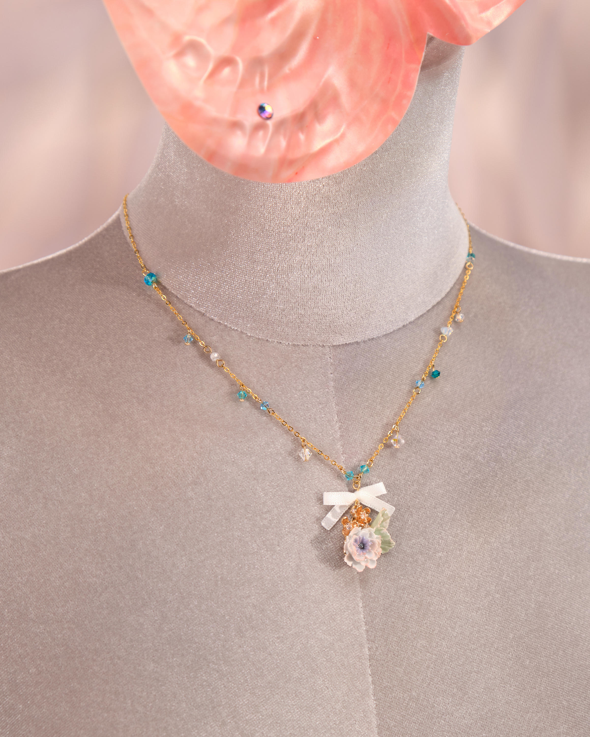 12251 Floral Bow Necklace