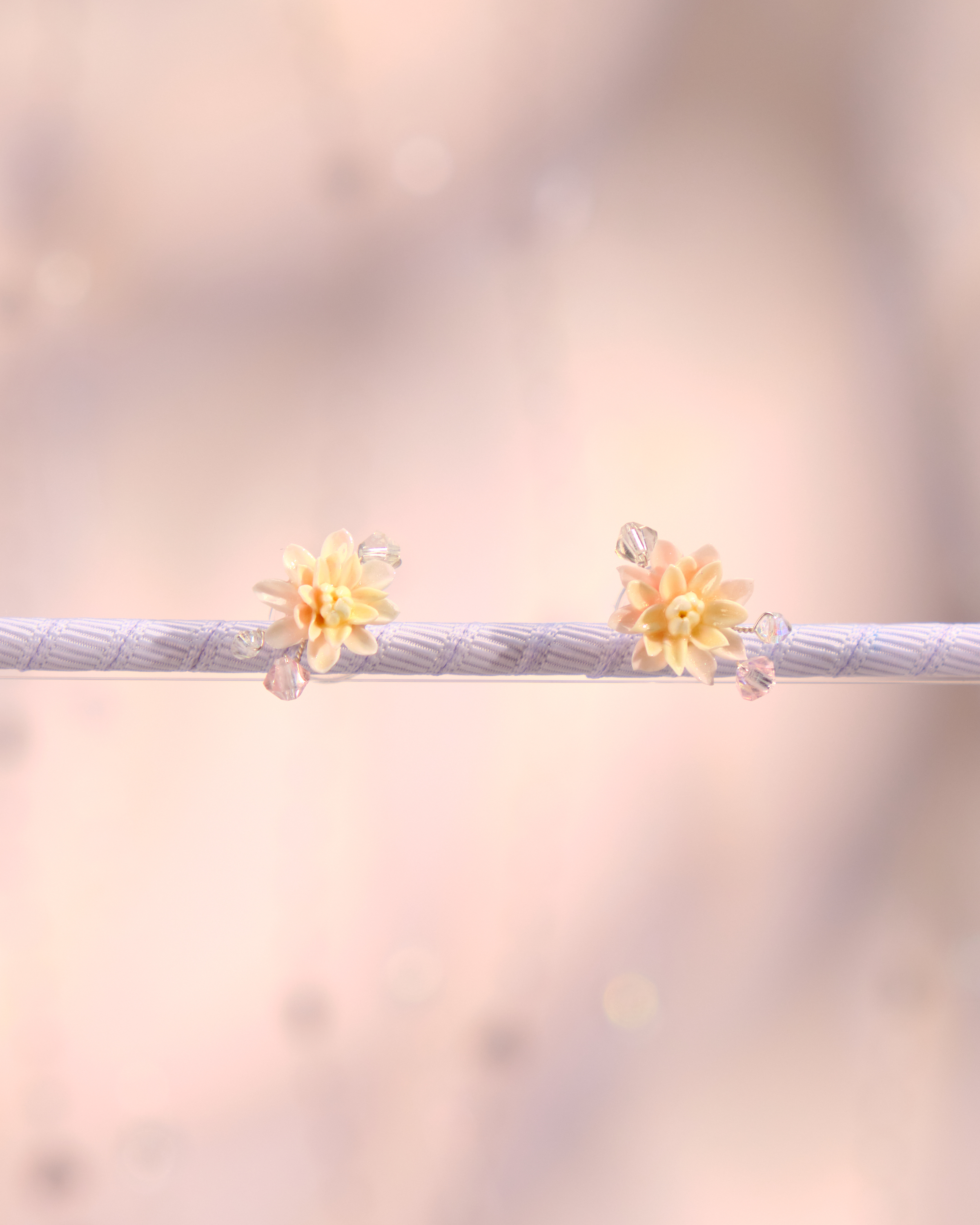 12248 小花水晶耳釘