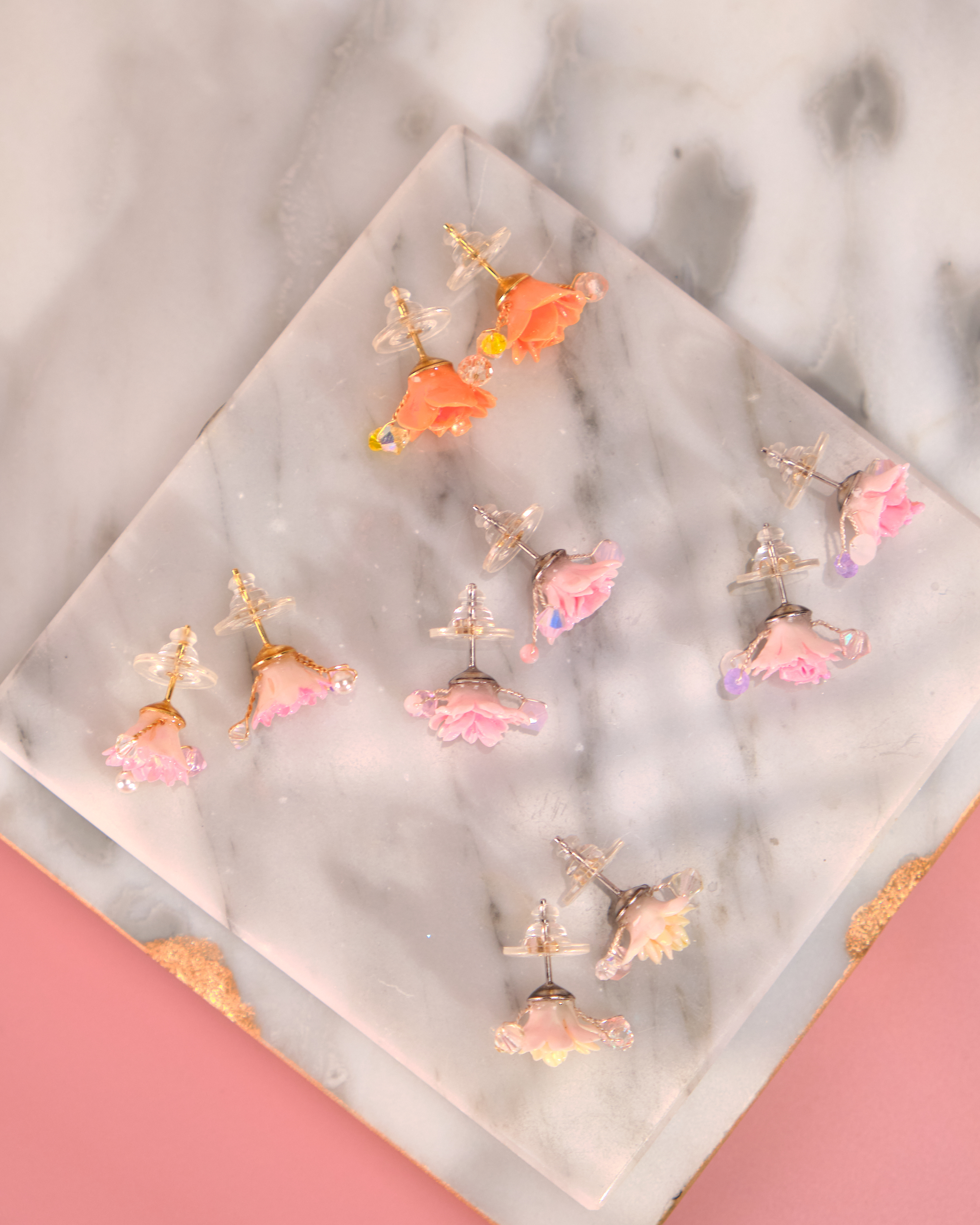 12247 Floral Crystal Earrings