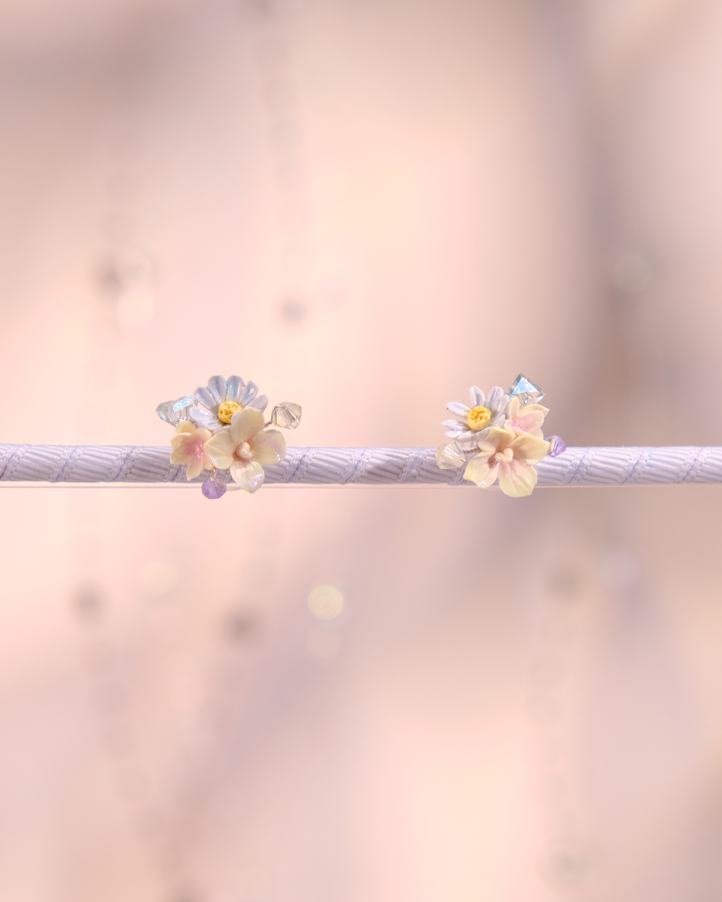 12243 兩用花束絲帶耳環