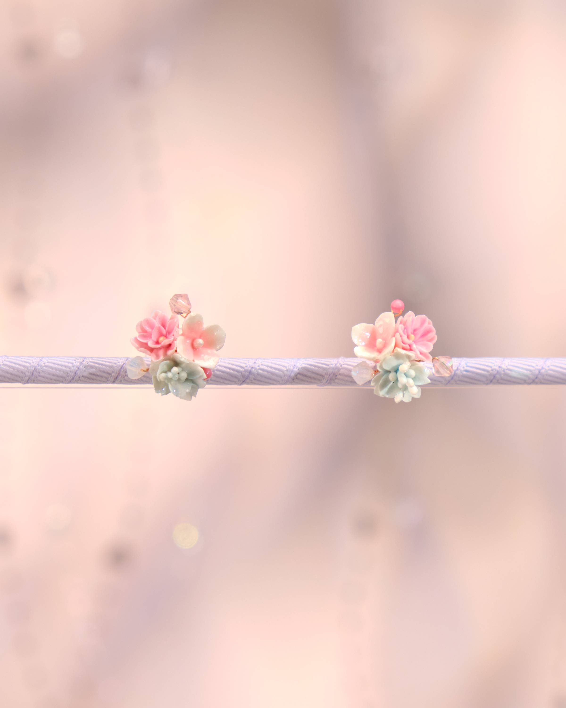 12242 兩用花束絲帶耳環