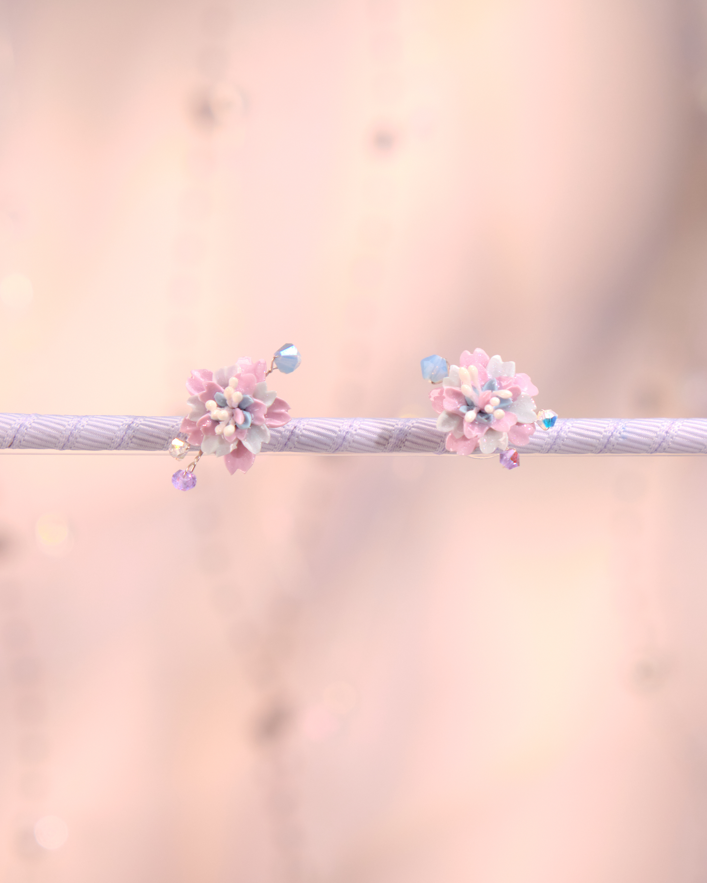 12239 2-Ways Floral Ribbon Earrings