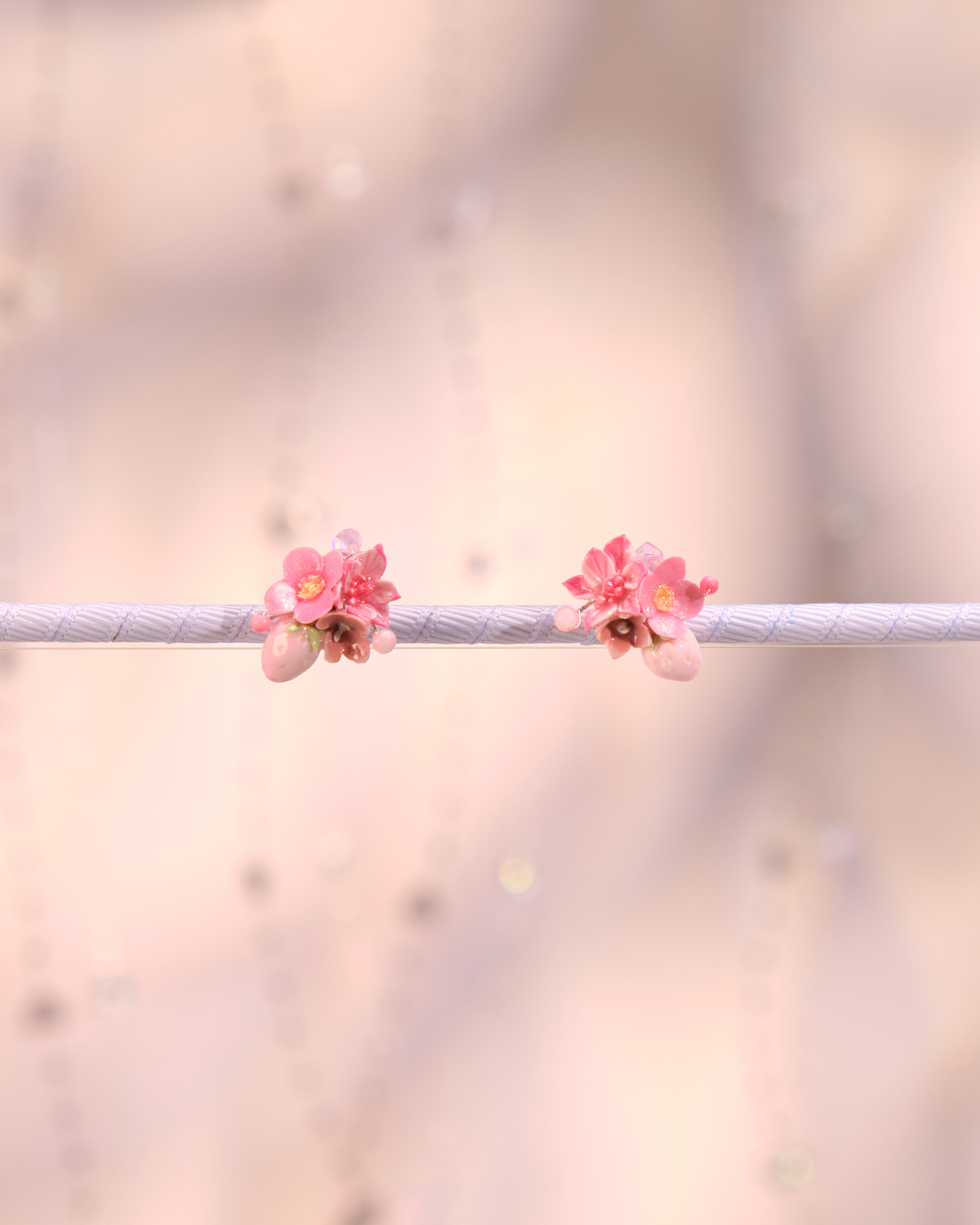 12238 兩用花束絲帶耳環