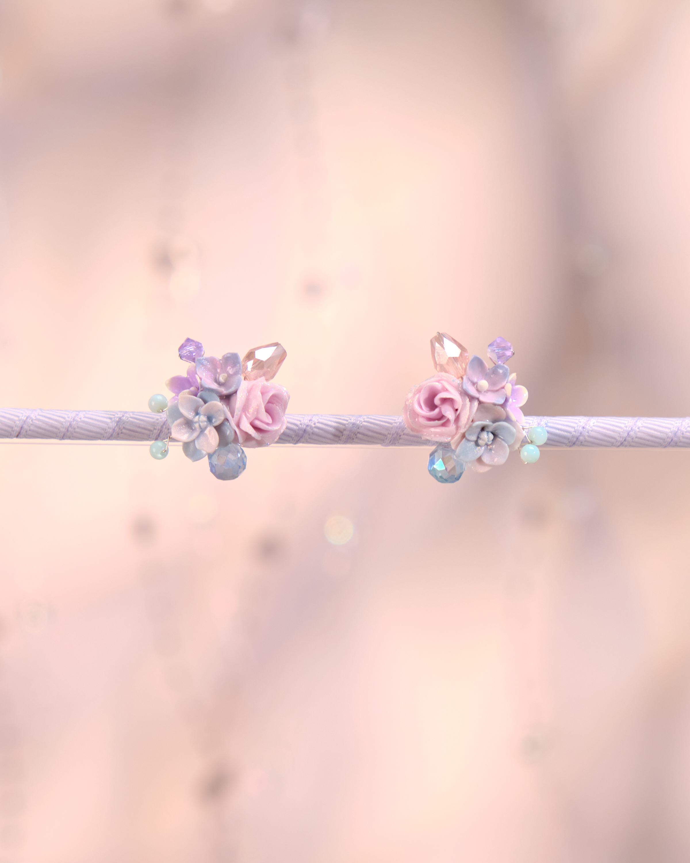 12237 兩用花束絲帶耳環