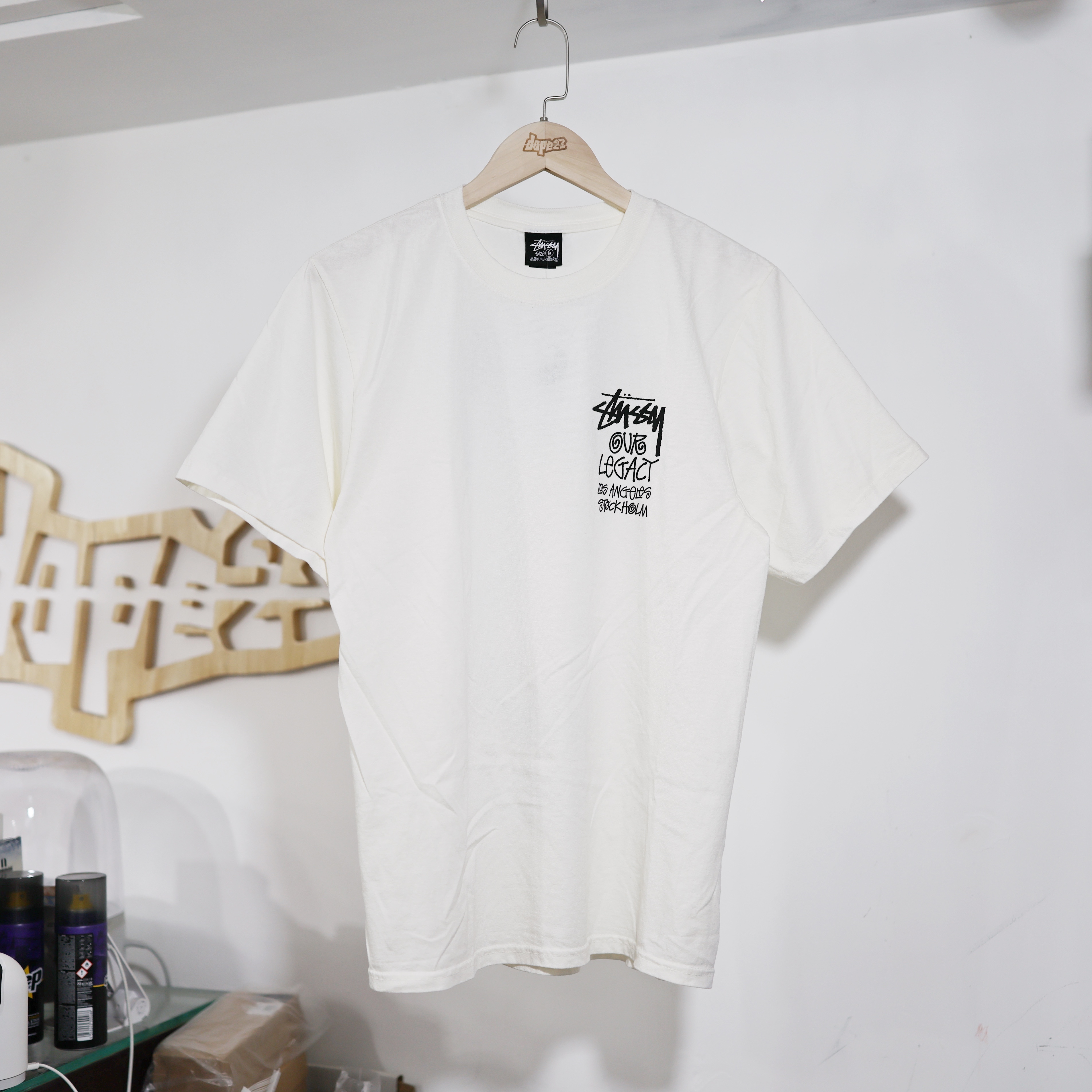STÜSSY Our Legacy Work Shop Surfman Pigment Dyed T-Shirt (Natural）奶白色