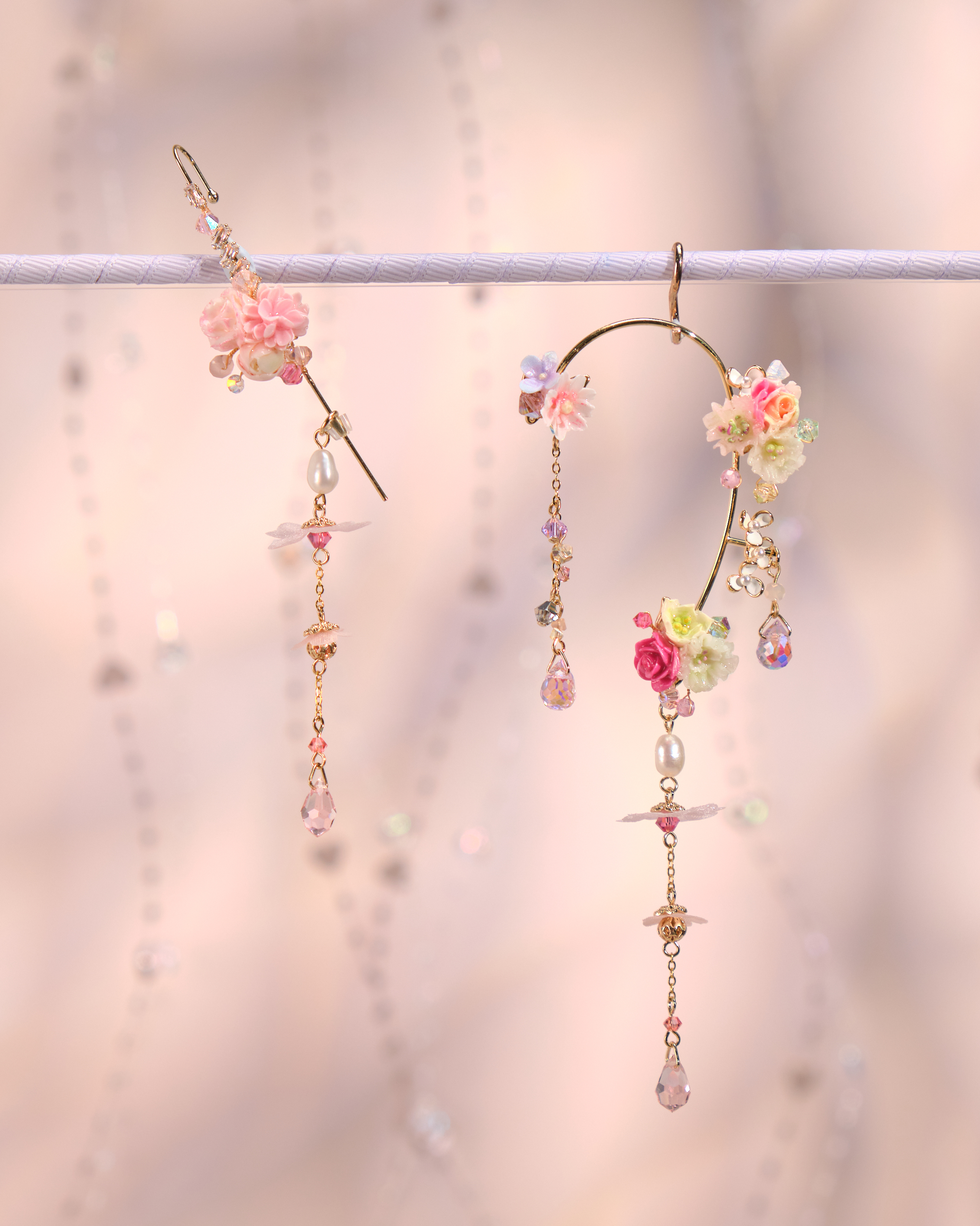 12236  Floral Ear Cuff with Pierced Earring