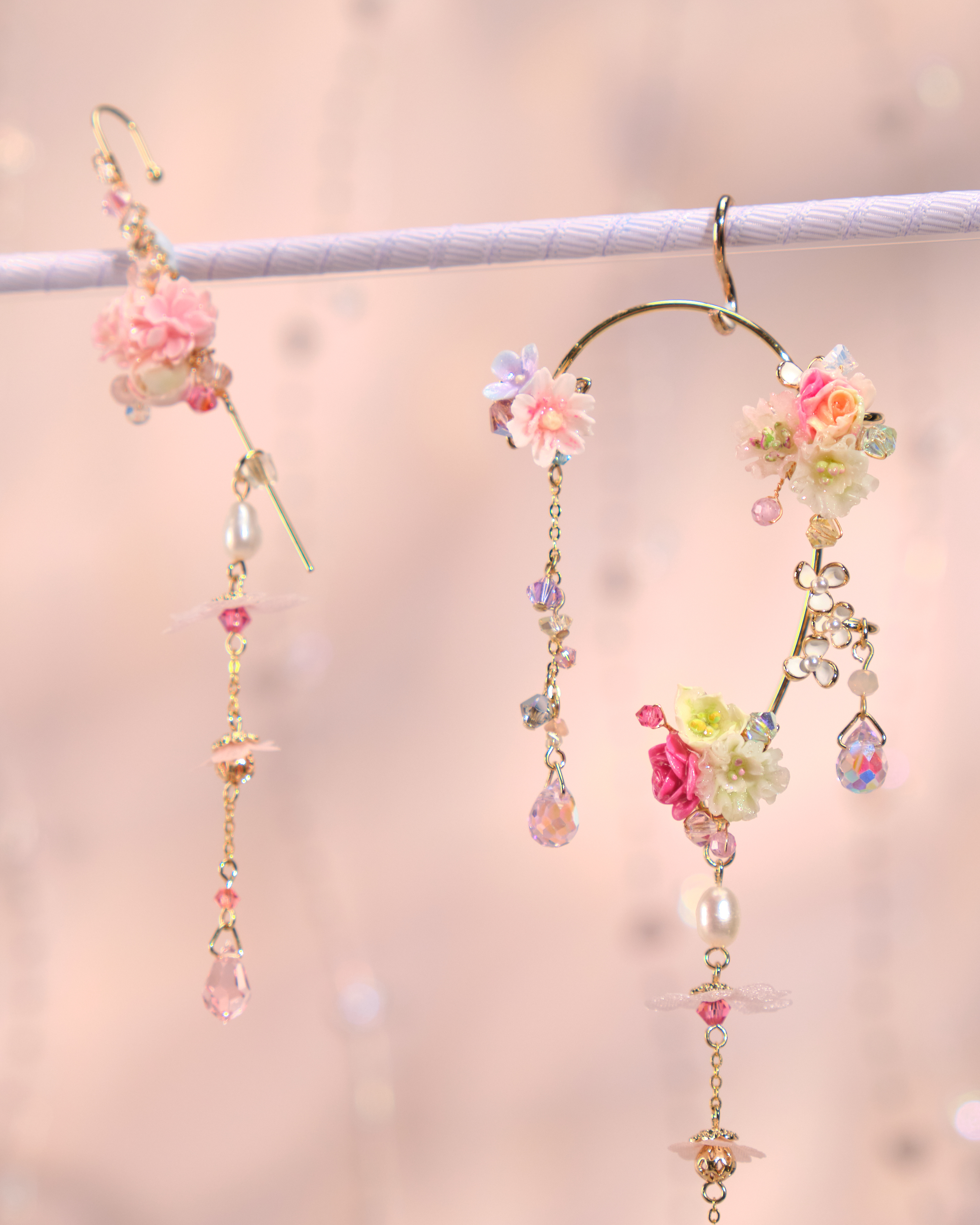 12236  Floral Ear Cuff with Pierced Earring