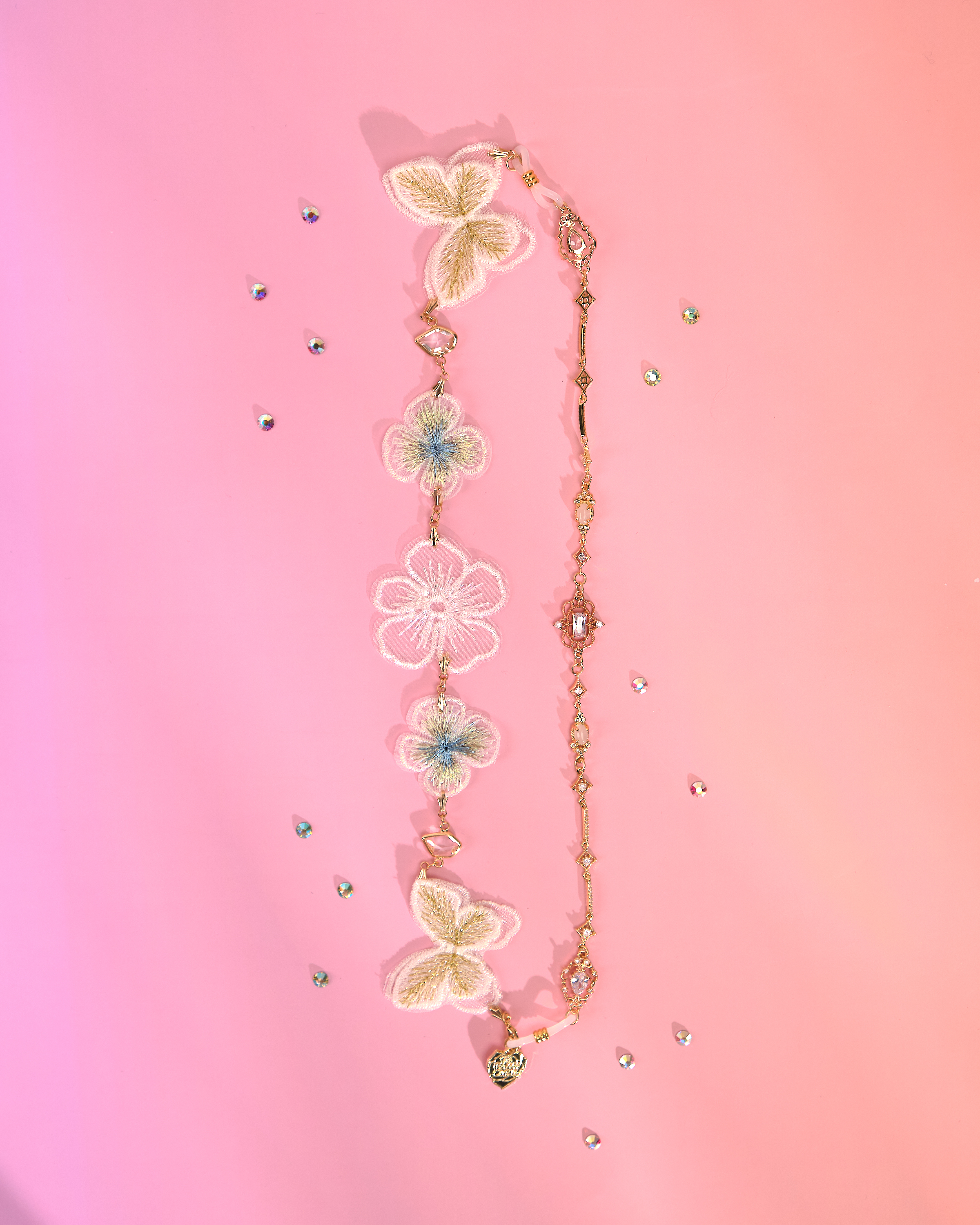 12208 Golden Thread Embroidered Ribbon Headband