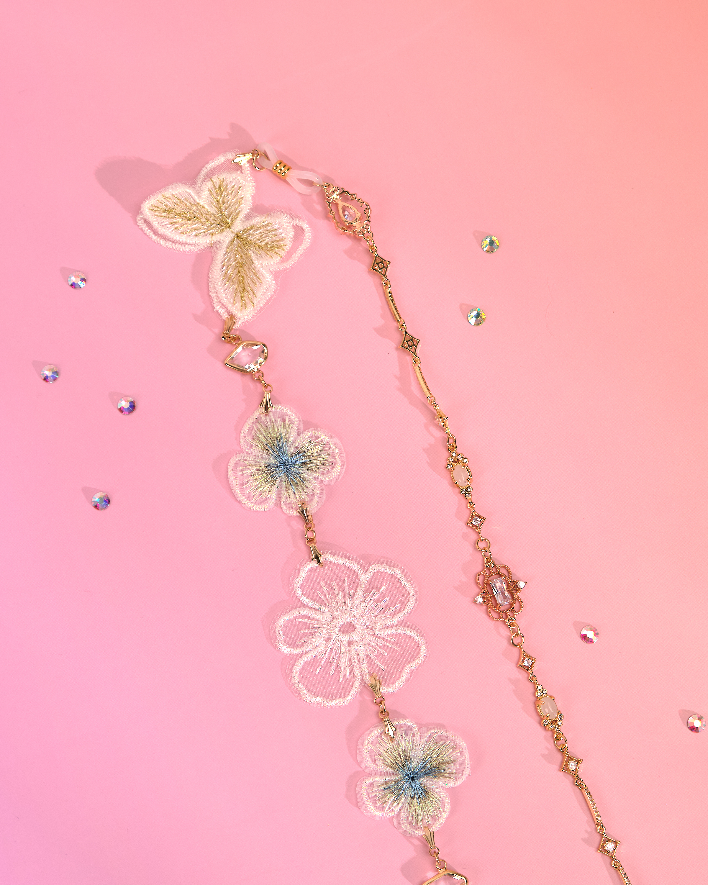 12208 Golden Thread Embroidered Ribbon Headband