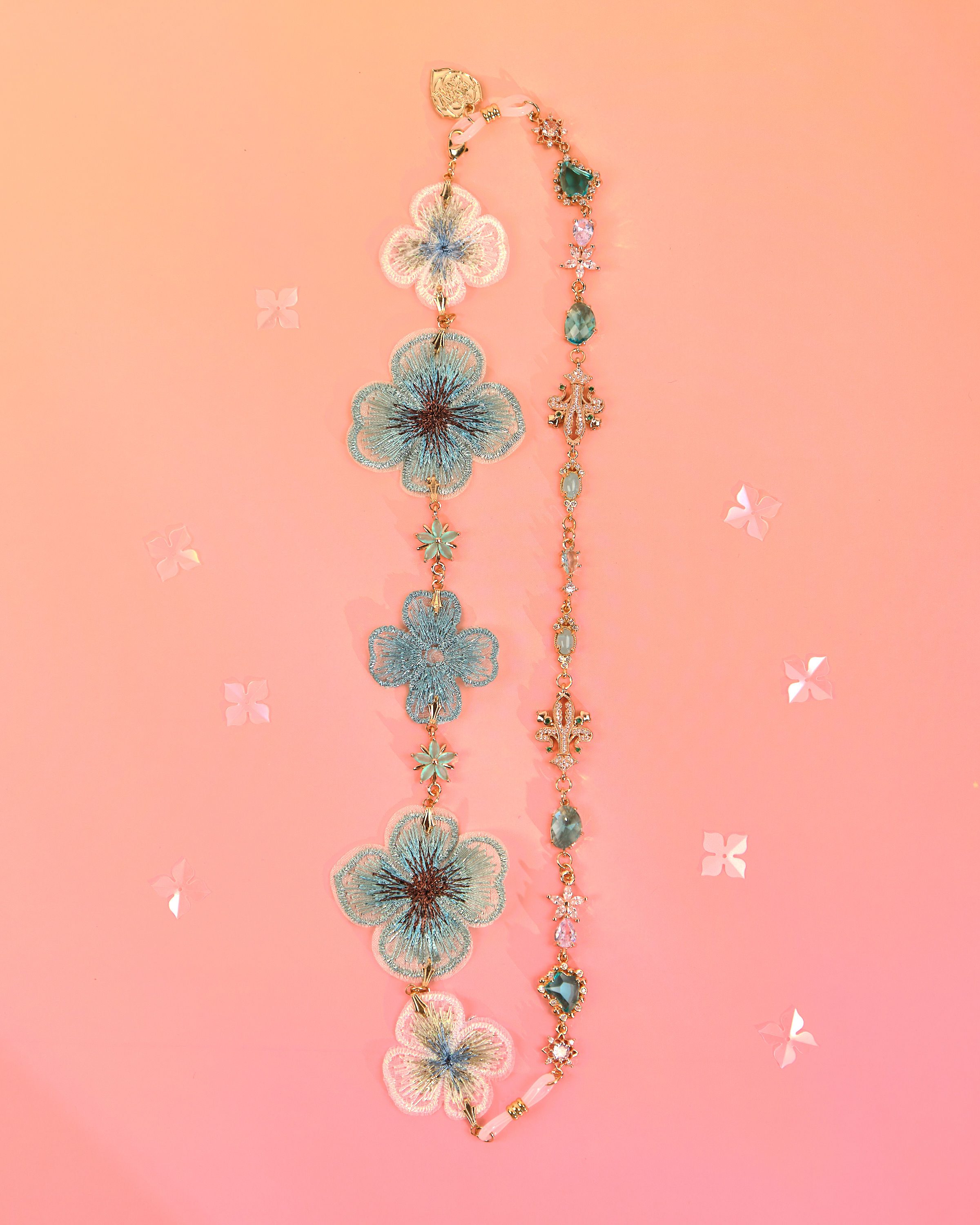 12200 Golden Thread Embroidered Ribbon Headband