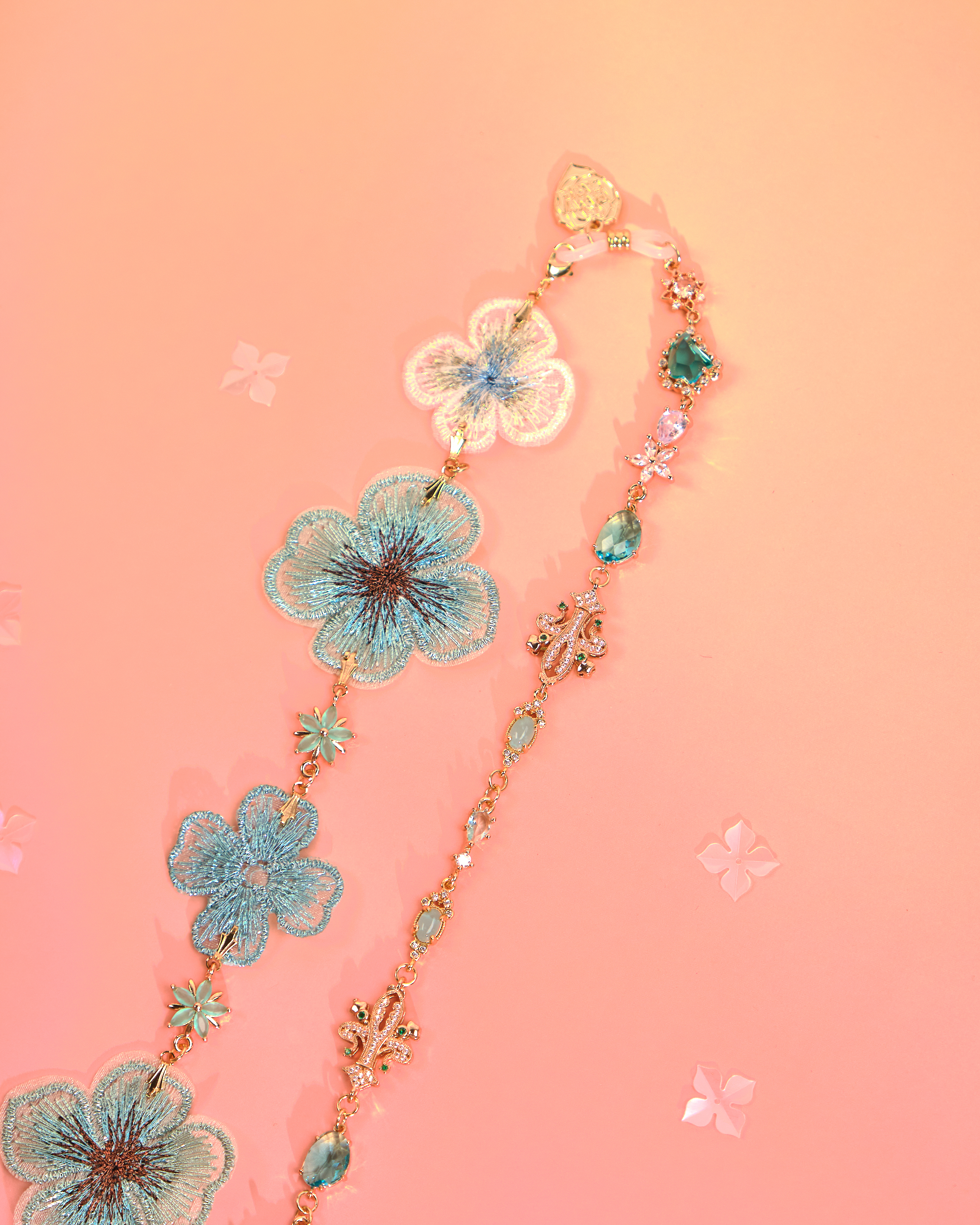 12200 Golden Thread Embroidered Ribbon Headband