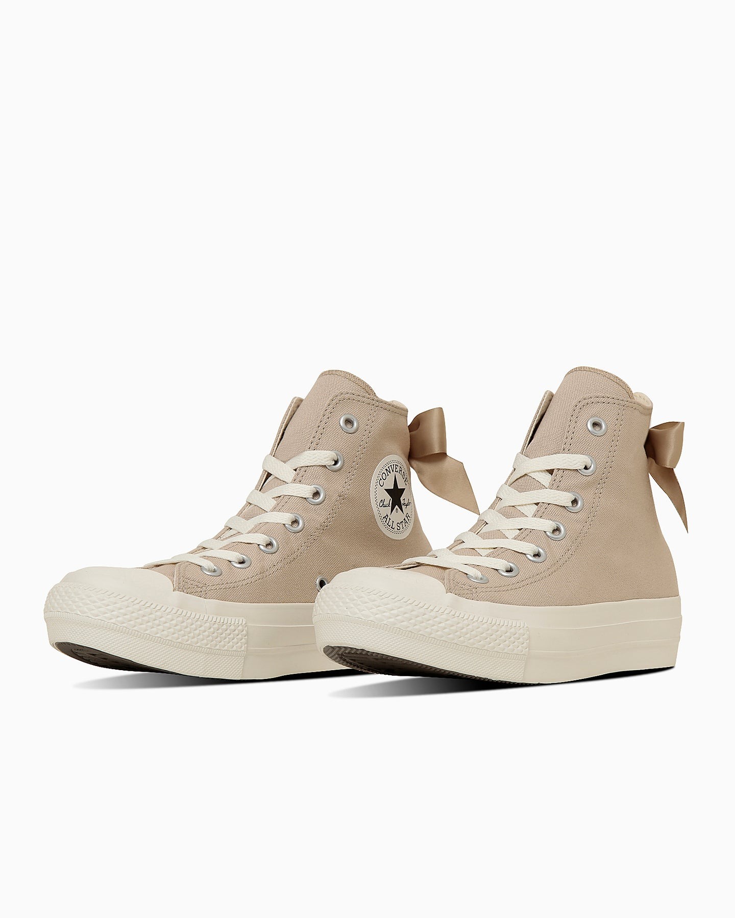 預購┃CONVERSE ALL STAR PLTS BACKRIBBON HI 高筒 厚底 增高 緞帶 蝴蝶結 奶茶色