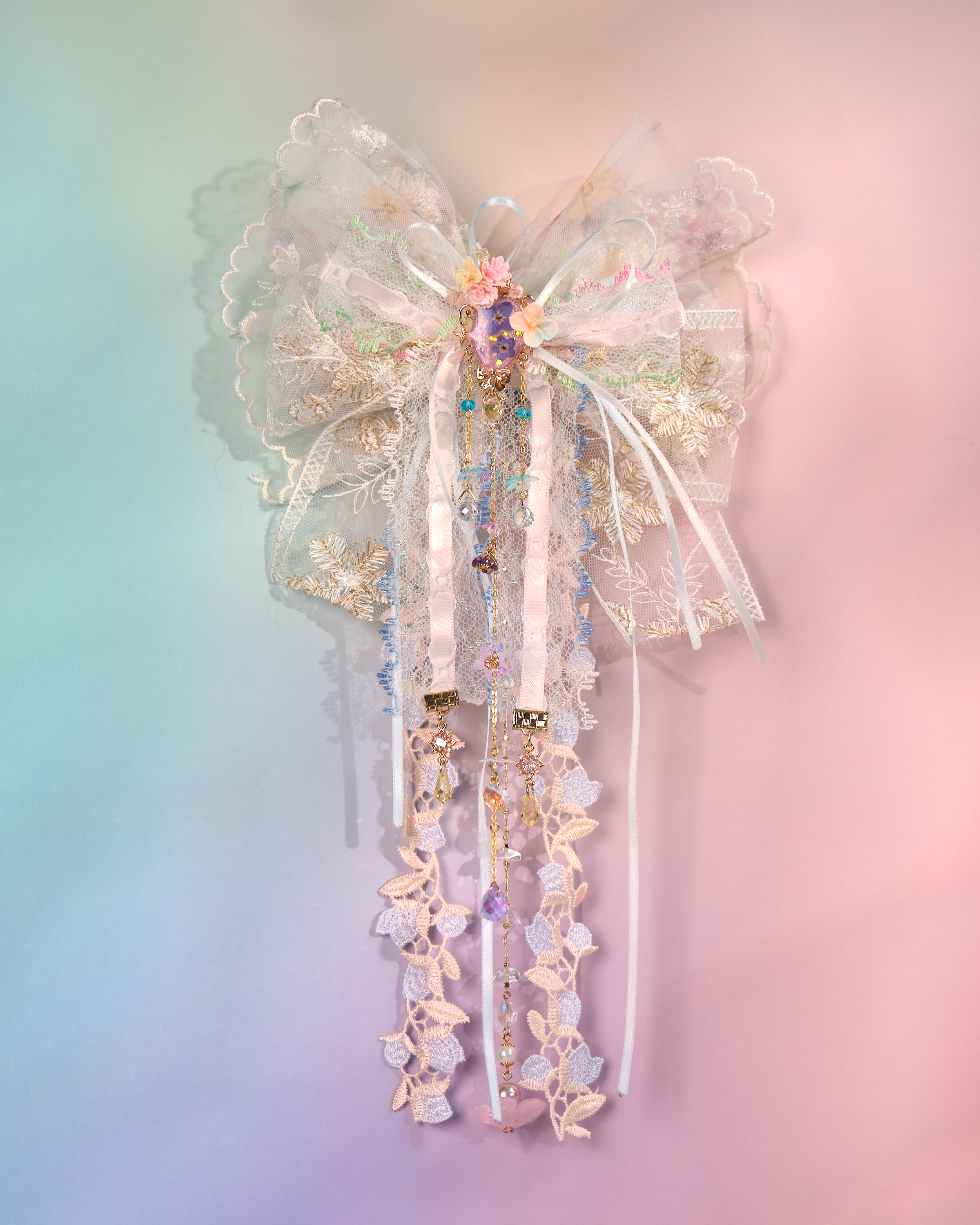 12162 田園風蕾絲瀑布蝴蝶結