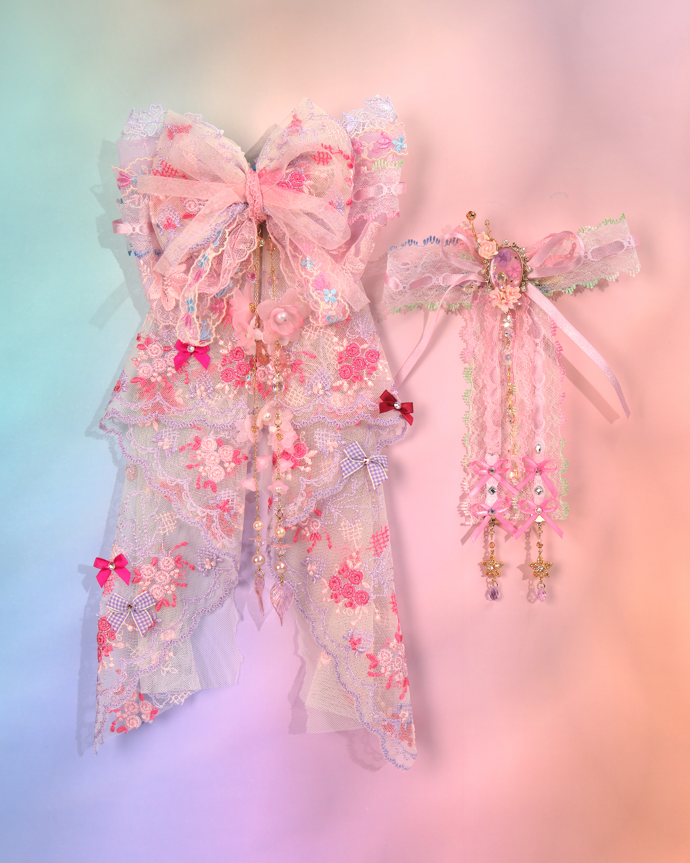 12160 田園風蕾絲瀑布蝴蝶結