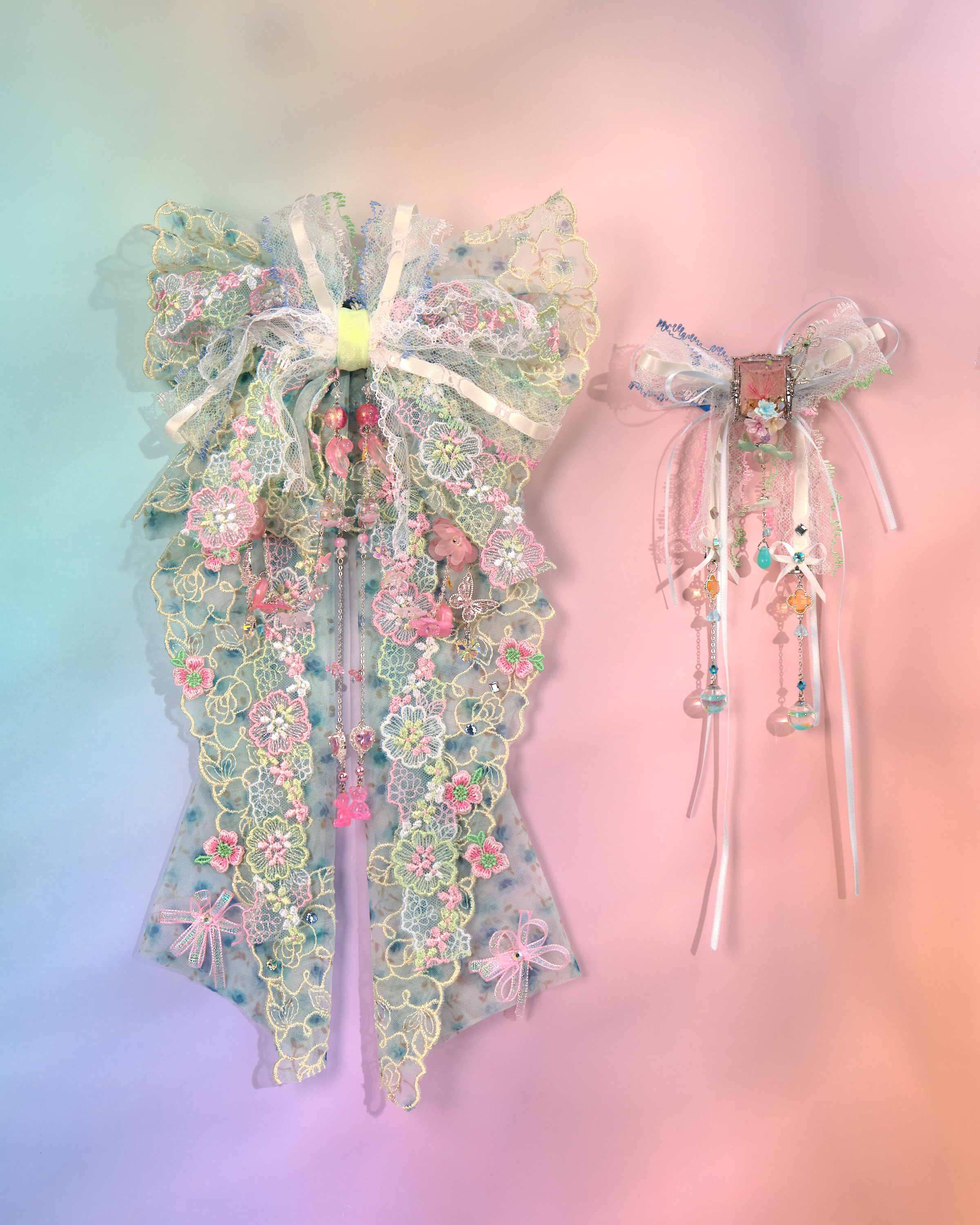 12158 田園風蕾絲瀑布蝴蝶結