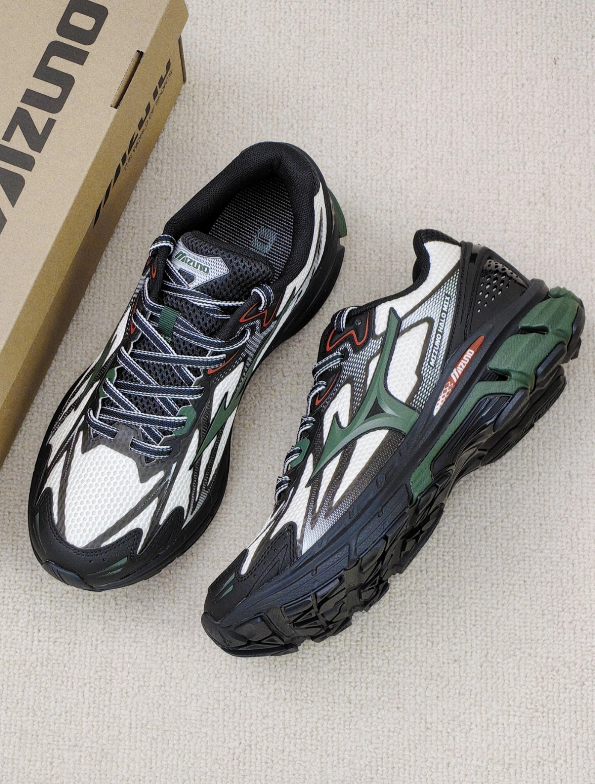 Mizuno Halo Mix 白黑綠 戶外 機能鞋 復古 慢跑鞋 D1GH240802/預購