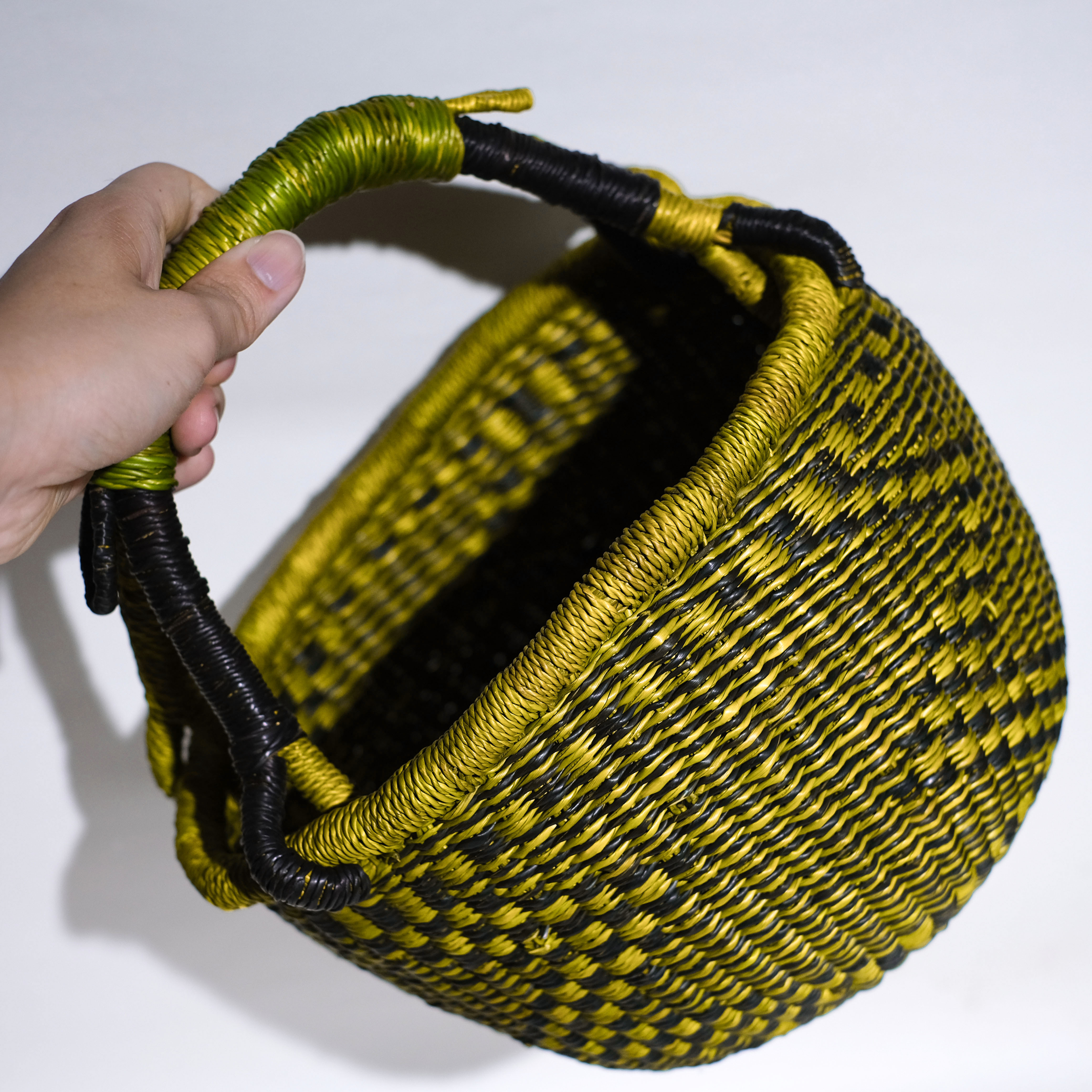 象草編織圓籃｜綠野 - 小｜迦納