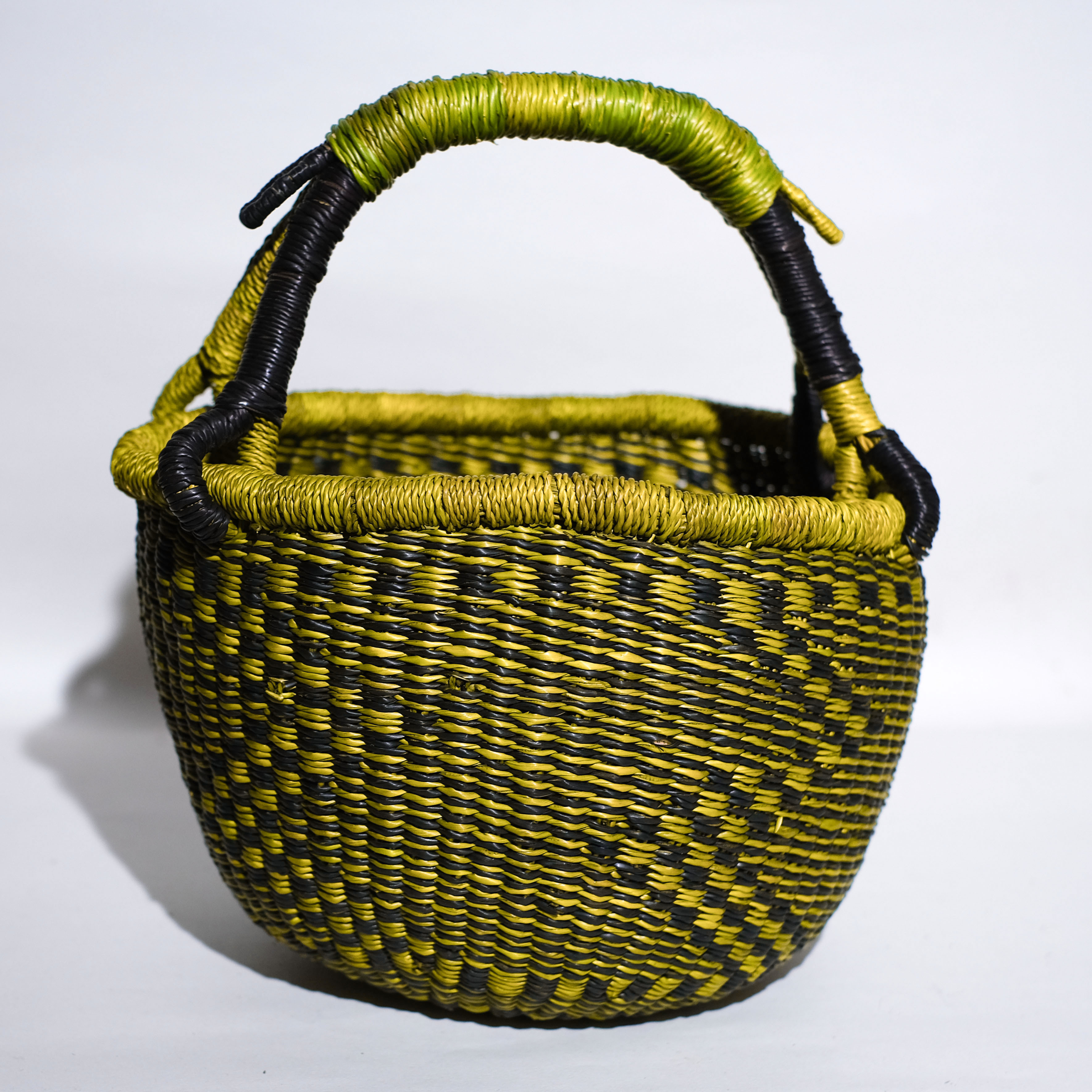 象草編織圓籃｜綠野 - 小｜迦納