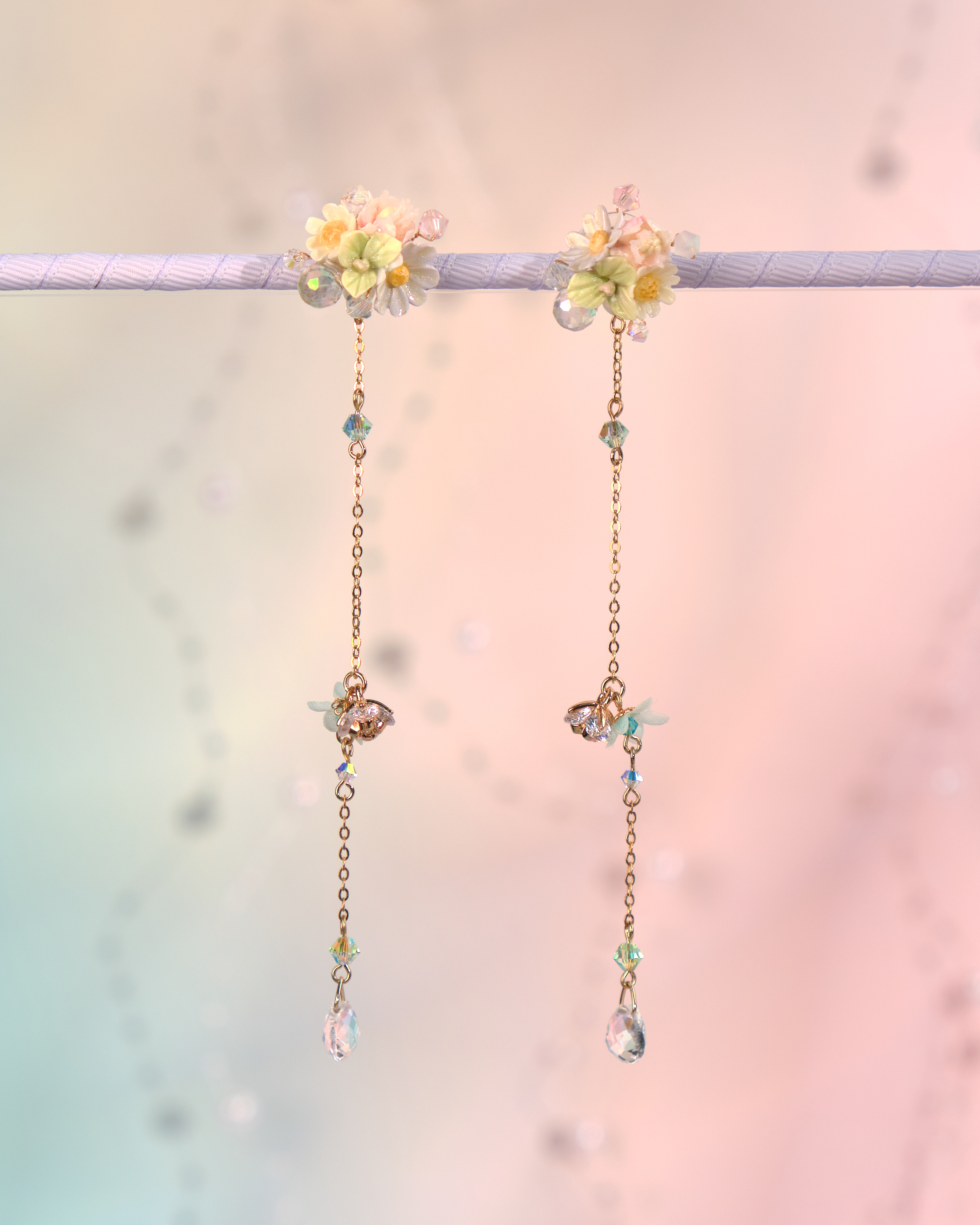 12134 兩用流星半花球耳環