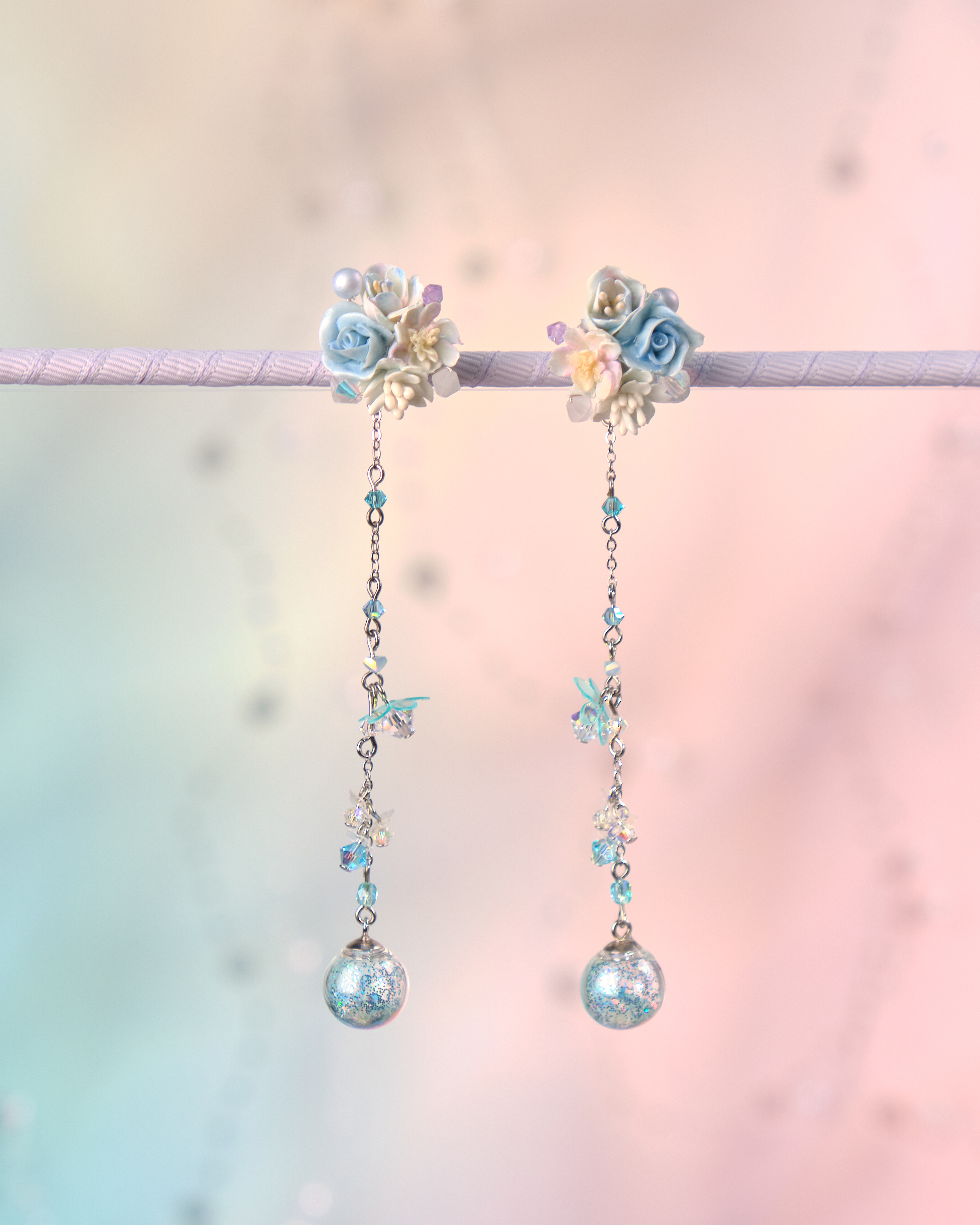 12132 兩用流星半花球耳環