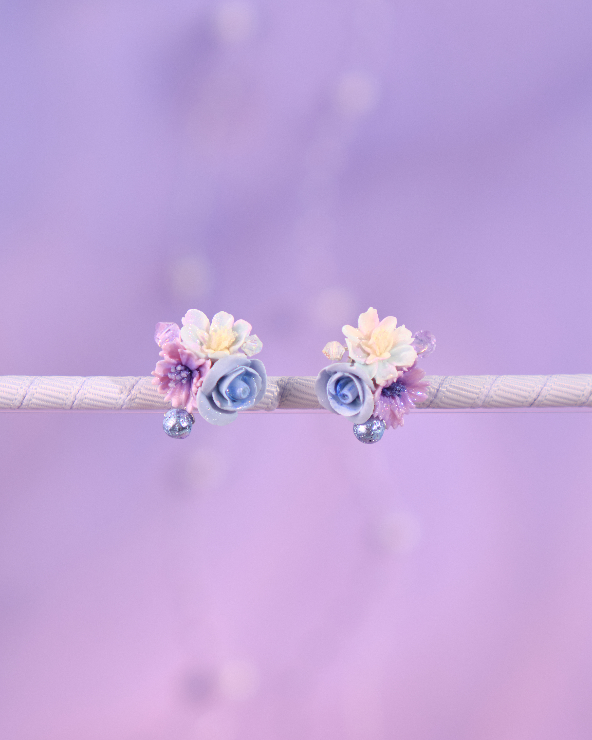 12123 三粒花耳釘