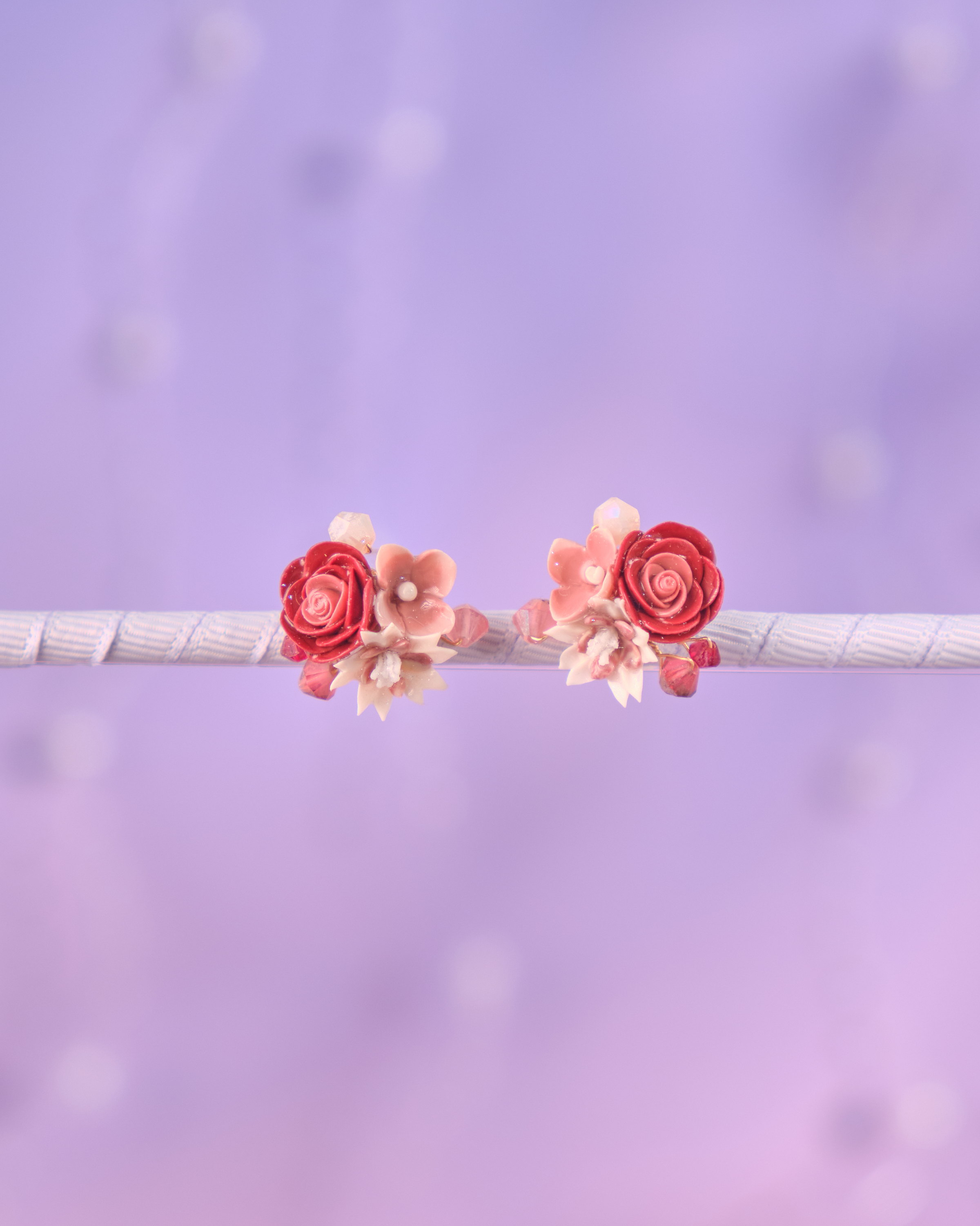 12121 三粒花耳釘