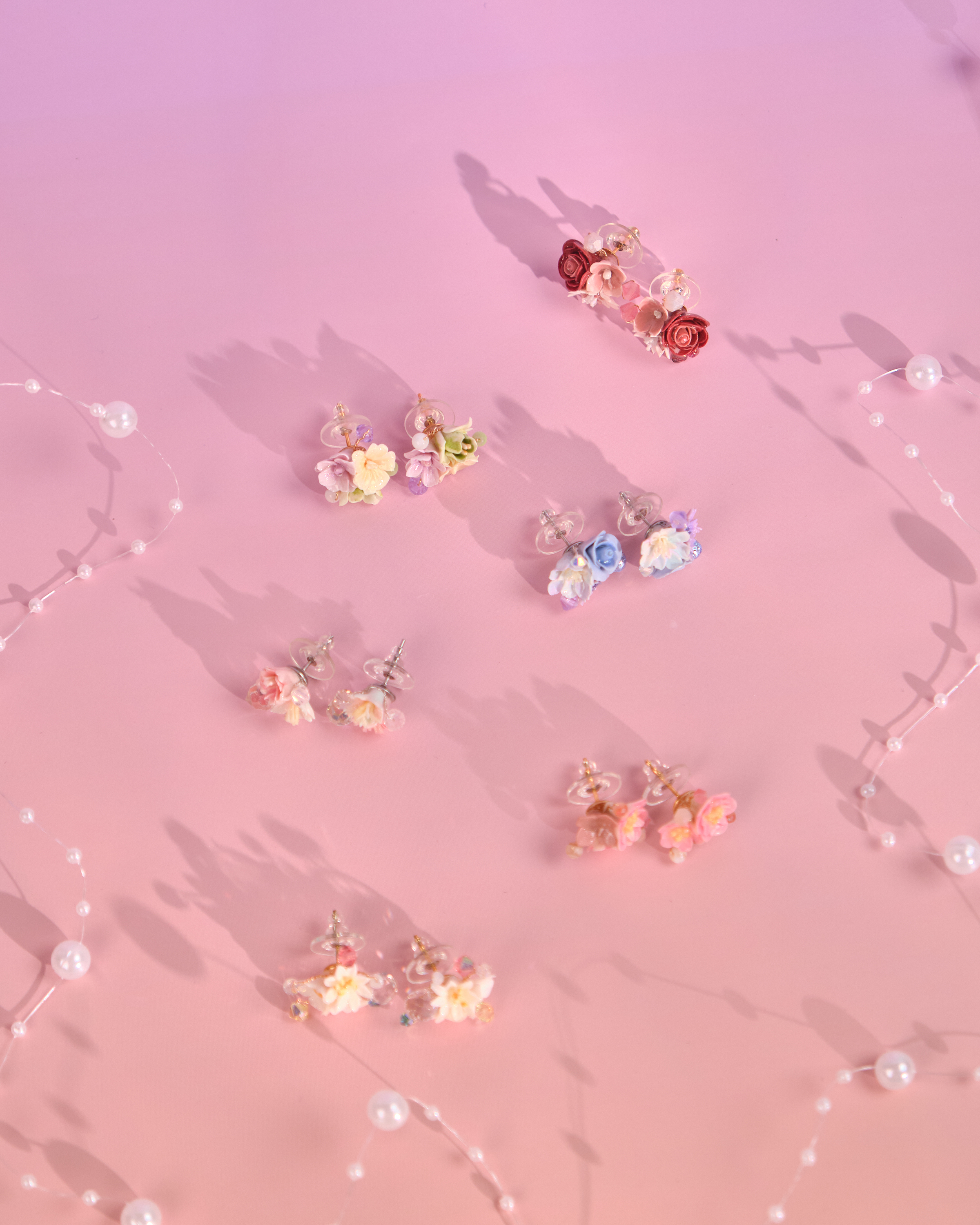 12121 三粒花耳釘