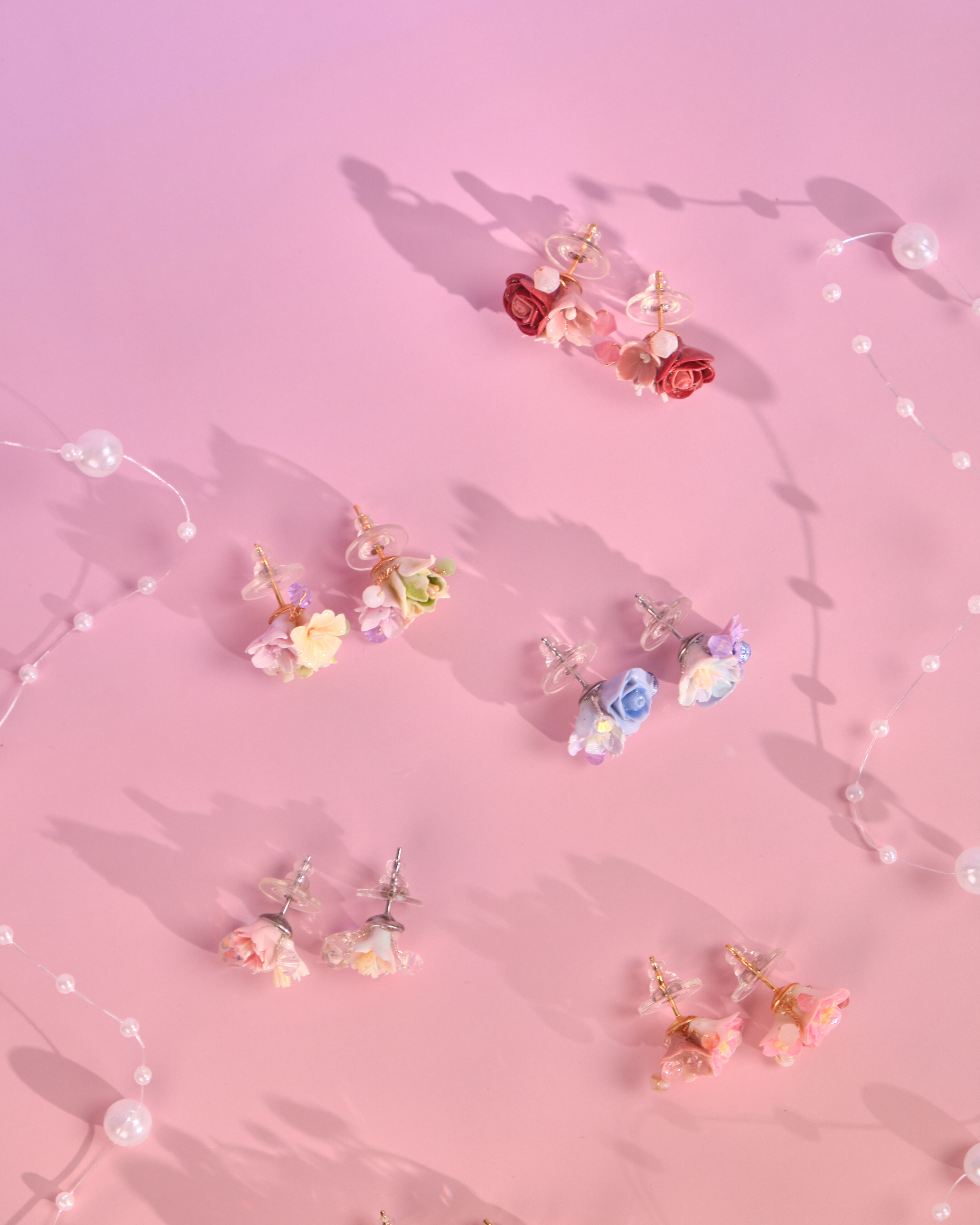 12120 三粒花耳釘