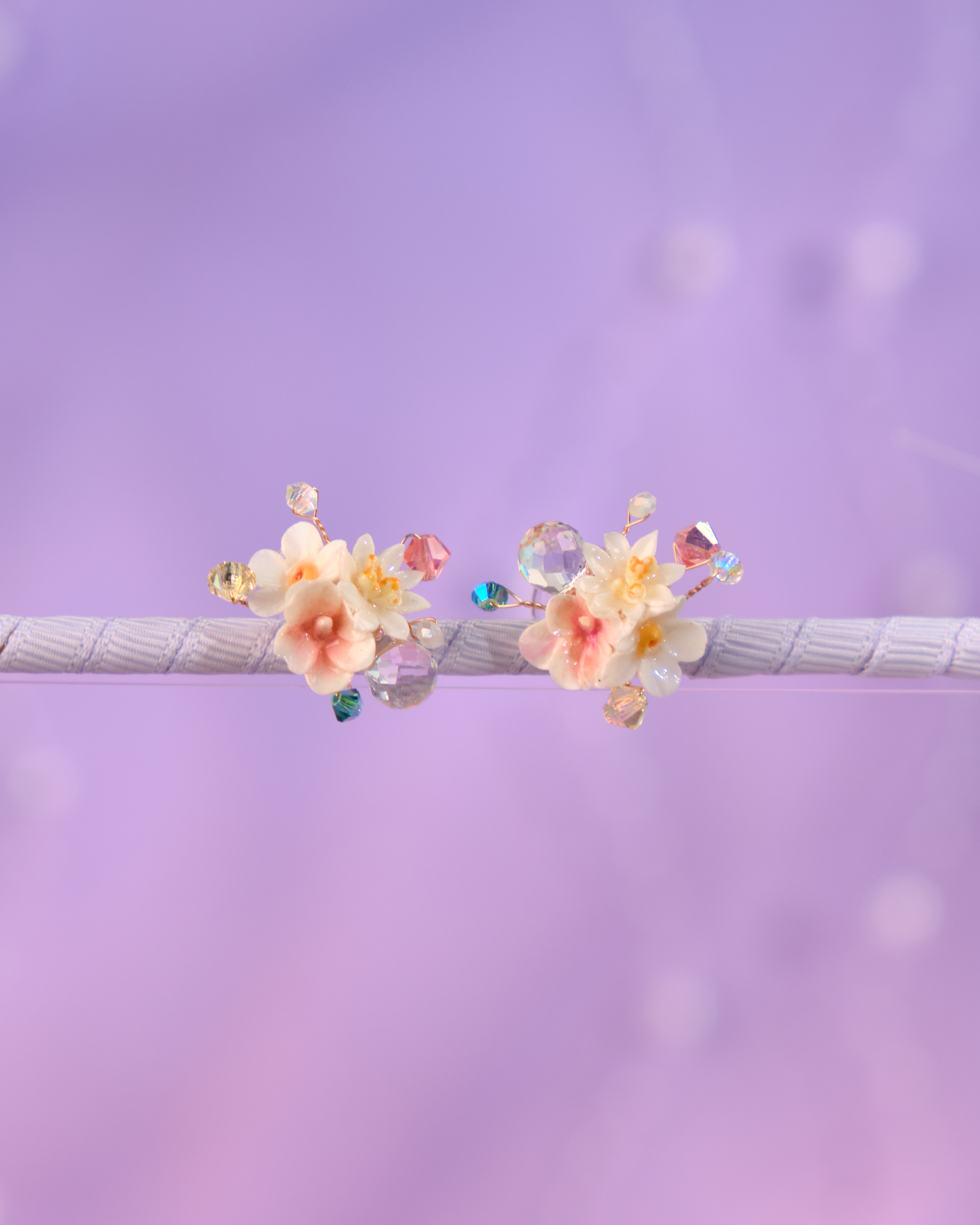 12119 三粒花耳釘