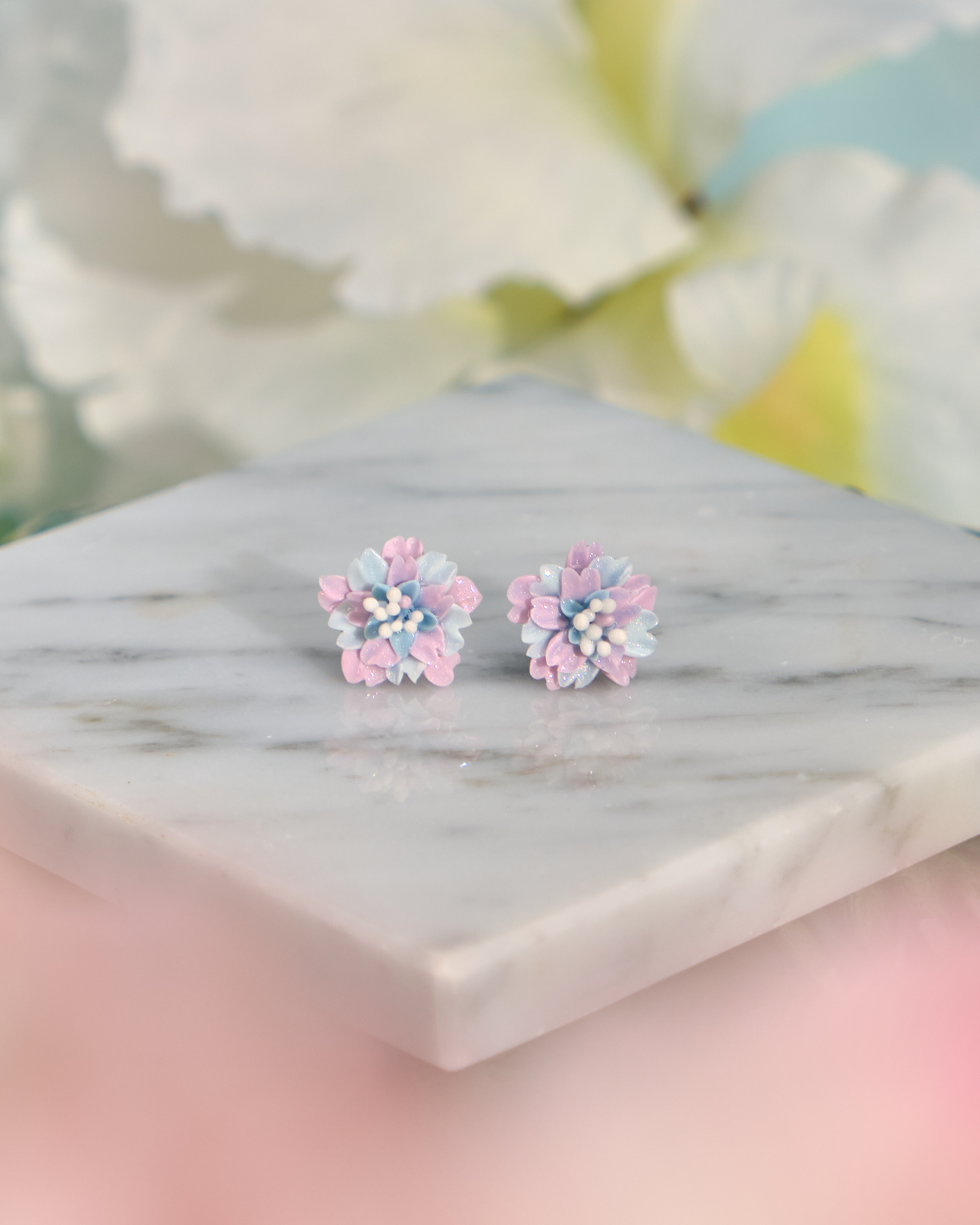 12118 小花單粒耳環