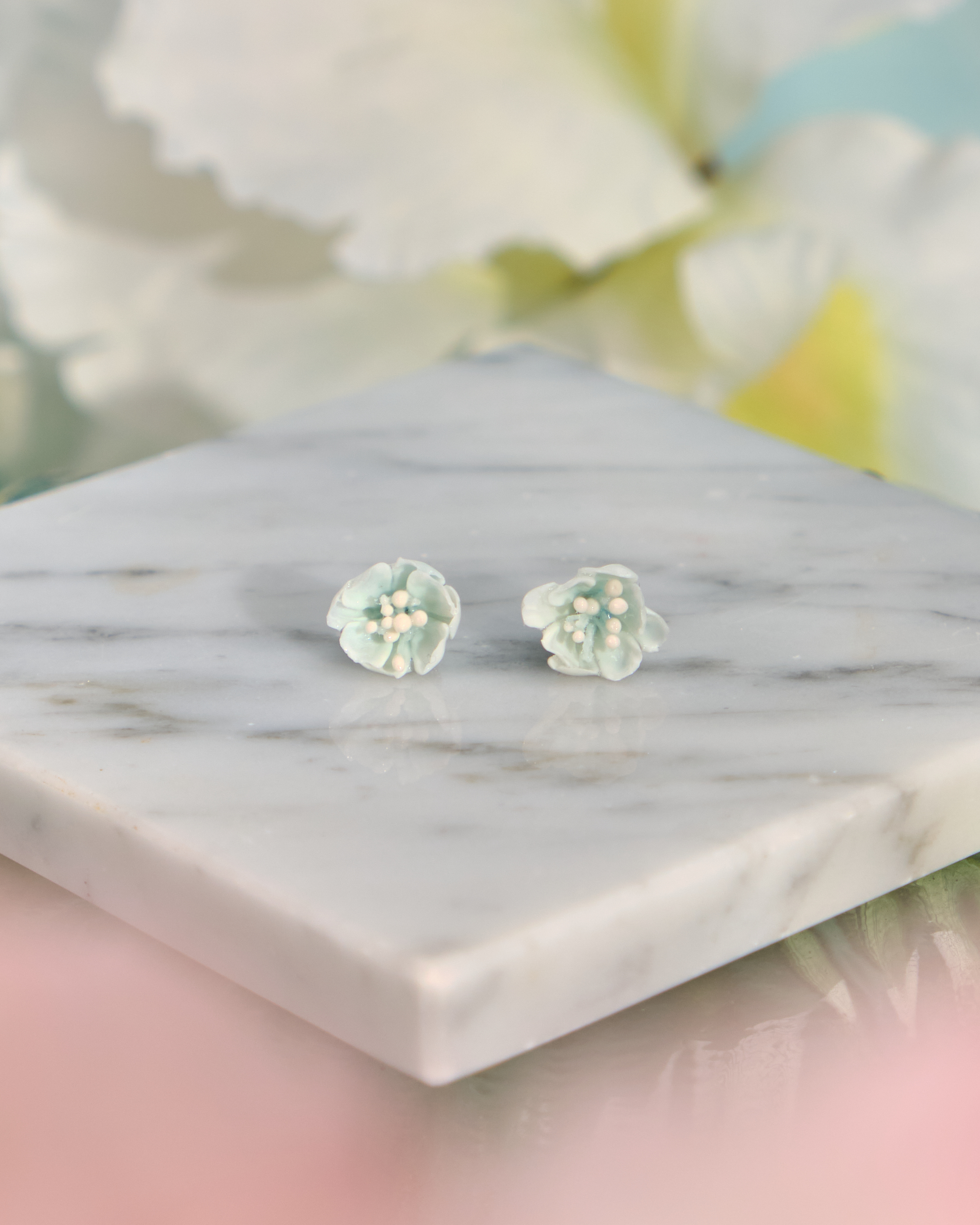 12114 小花單粒耳環