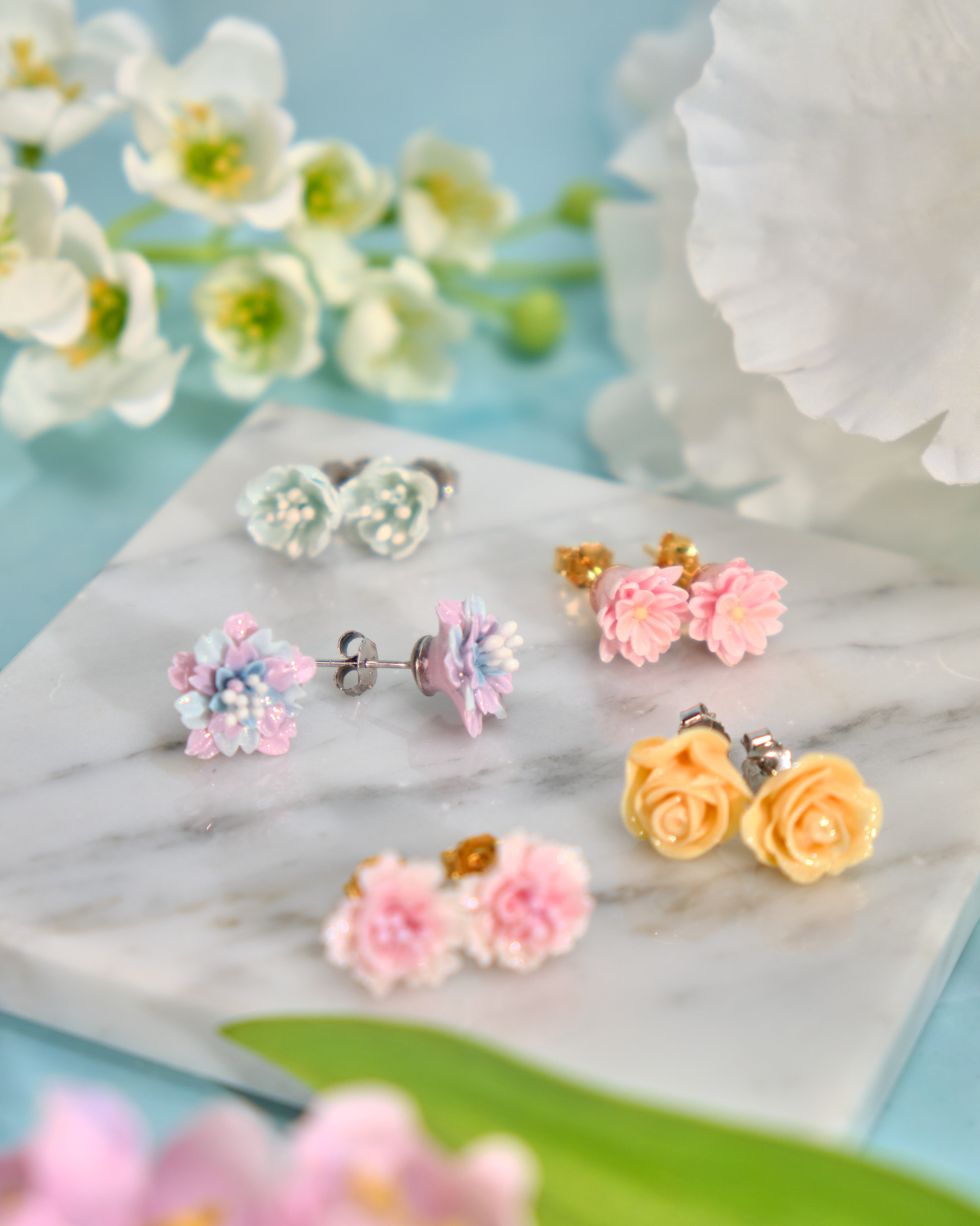 12113 小花單粒耳環