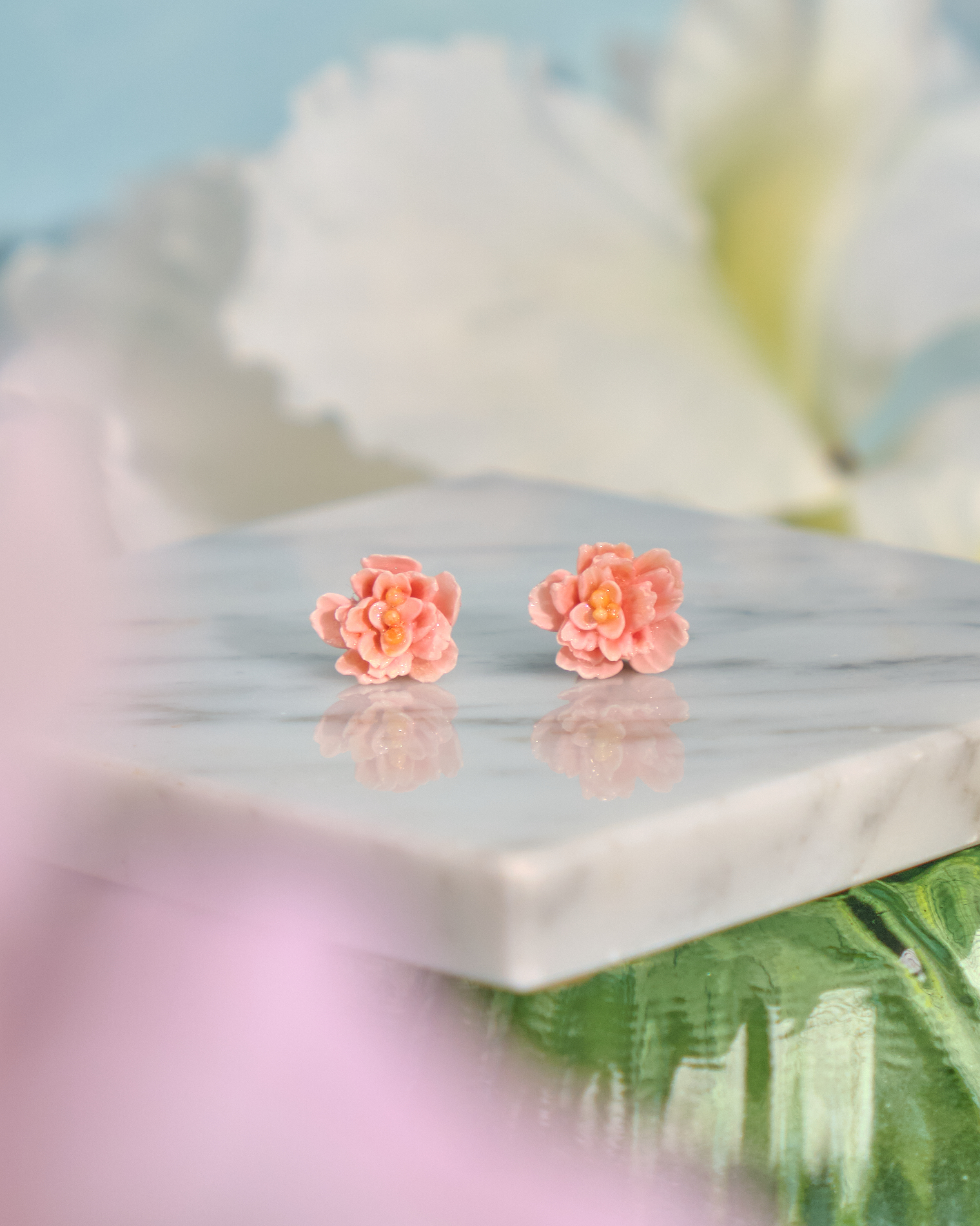 12105 小花單粒耳環