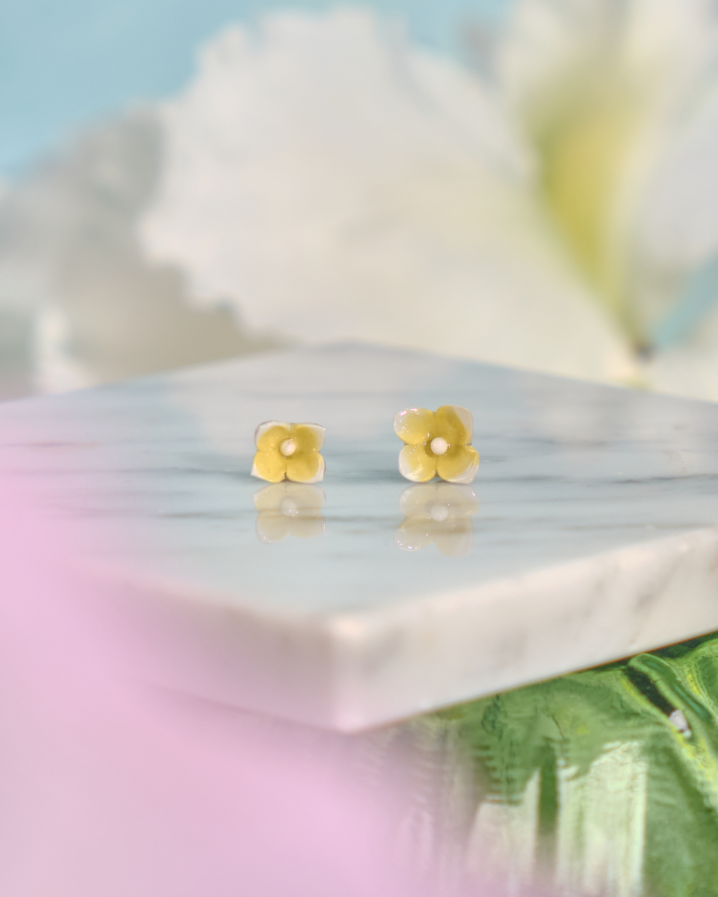 12102 小花單粒耳環