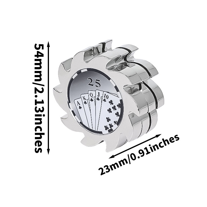 【登機準備配件】40mm、撲克籌碼造型、鋅合金三層研磨器