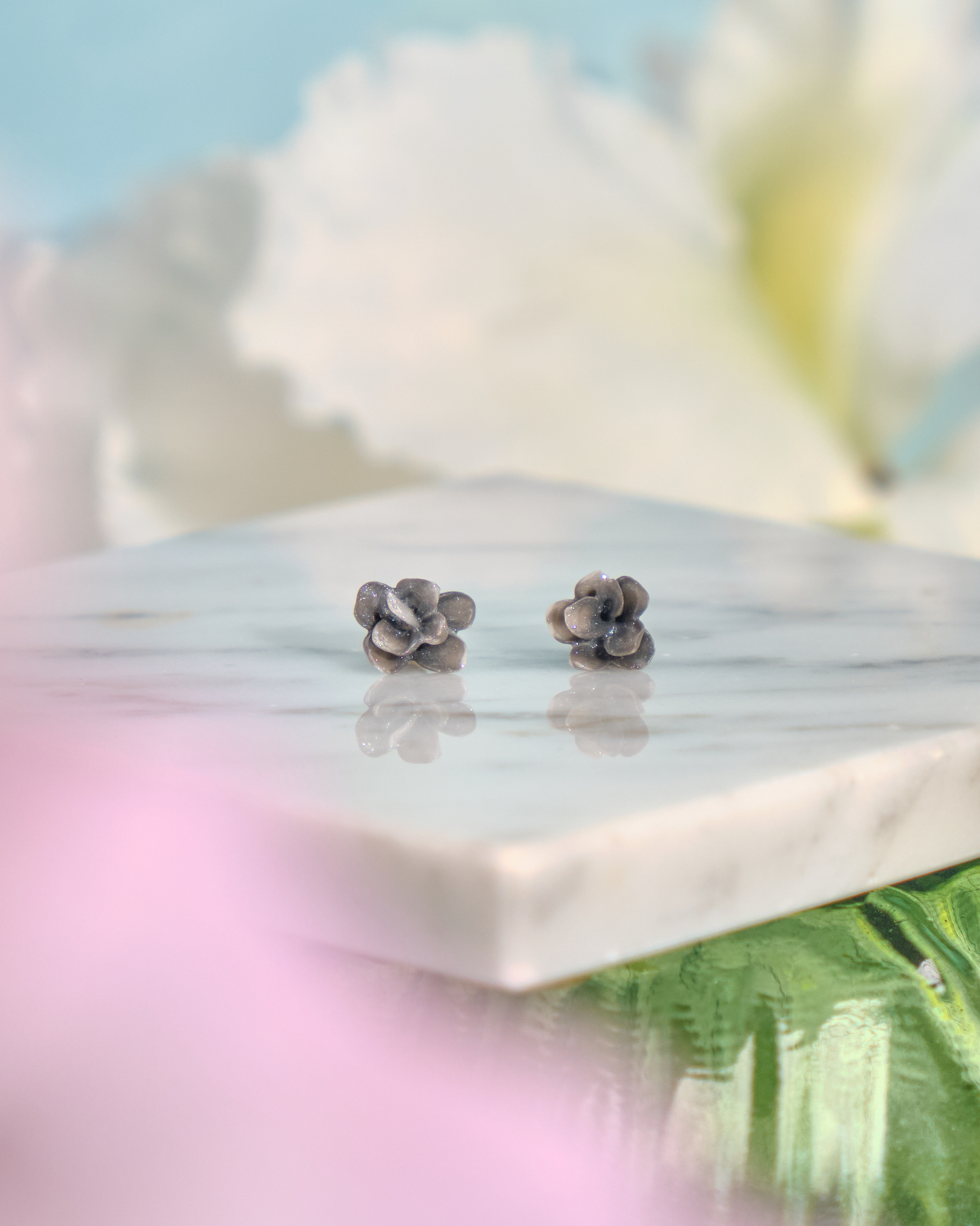 12101 小花單粒耳環