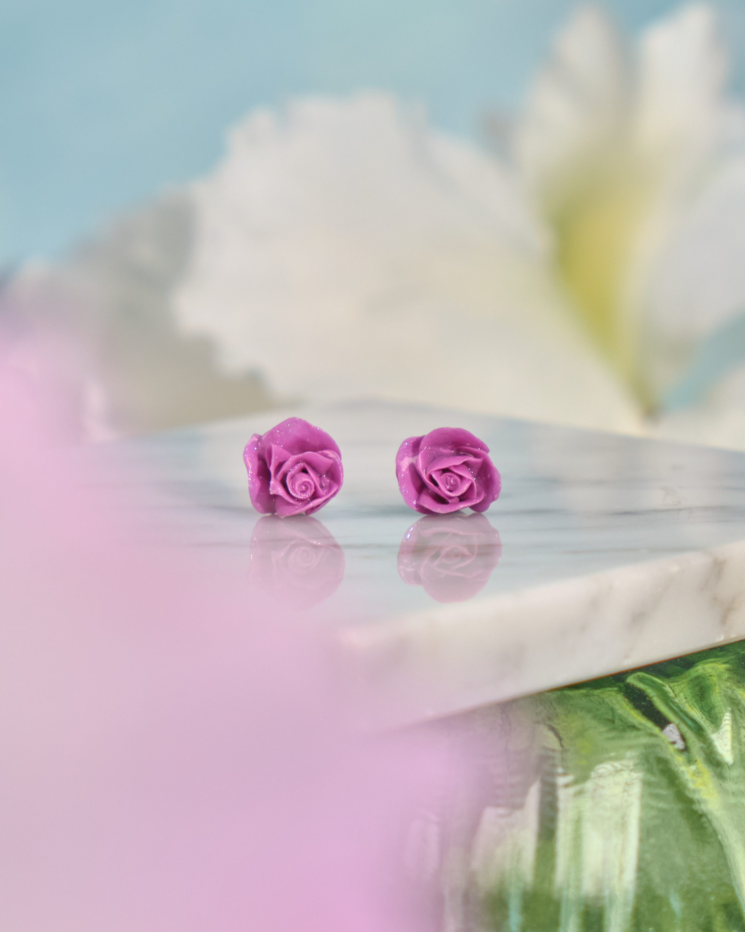 12099 小花單粒耳環