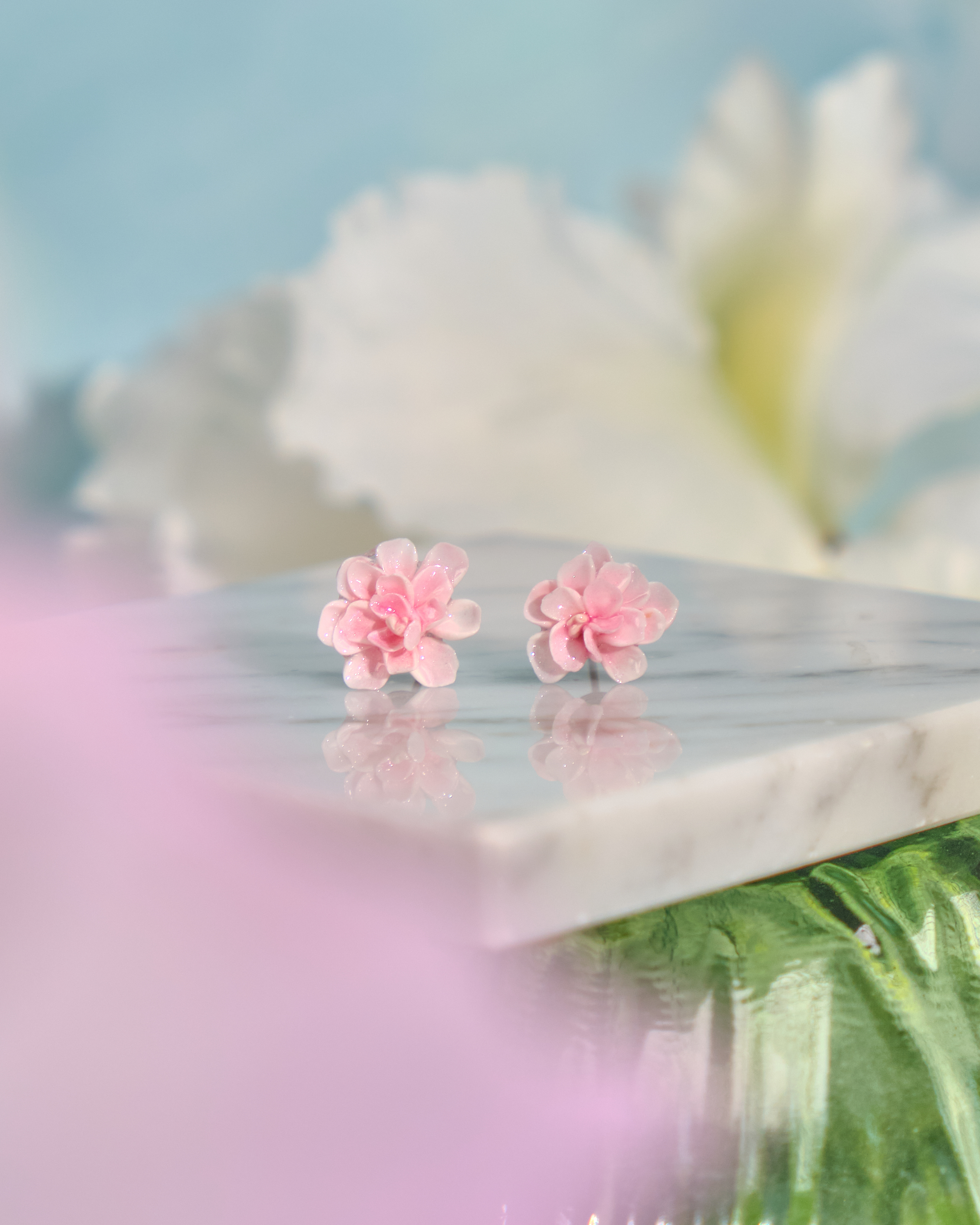 12098 小花單粒耳環