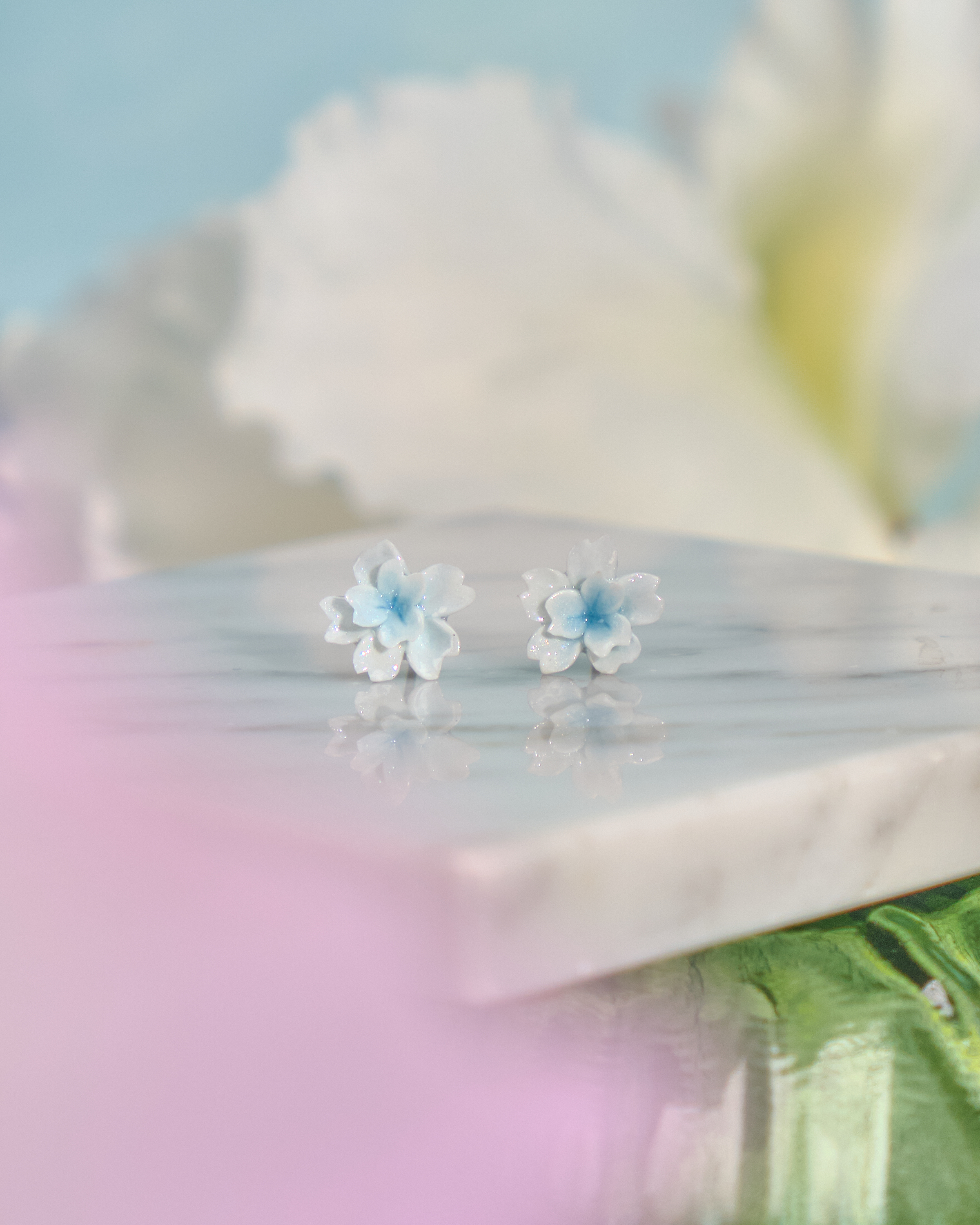 12097 小花單粒耳環