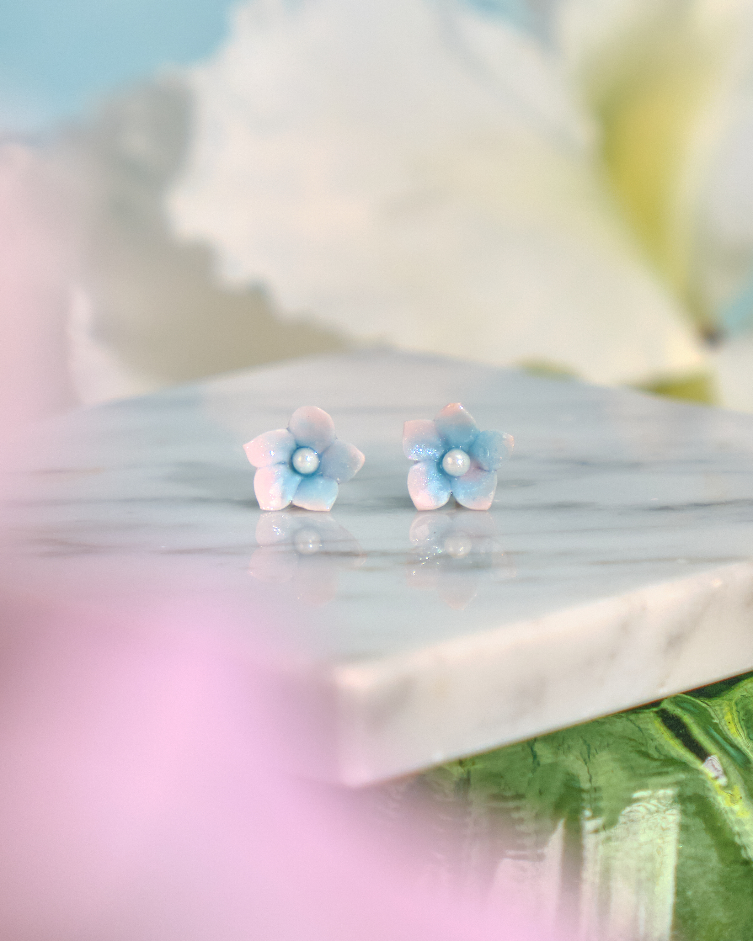 12092 小花單粒耳環