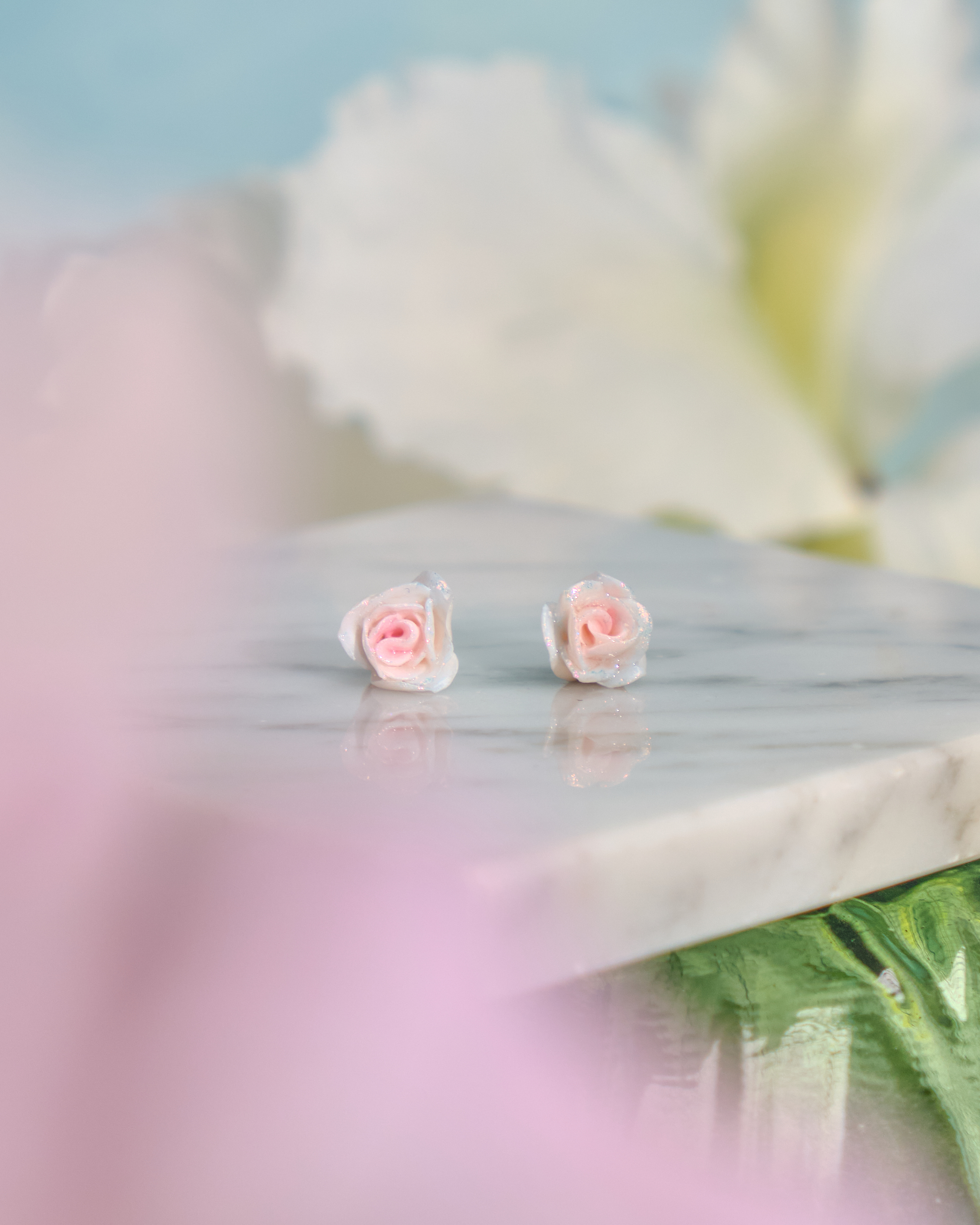 12090 小花單粒耳環