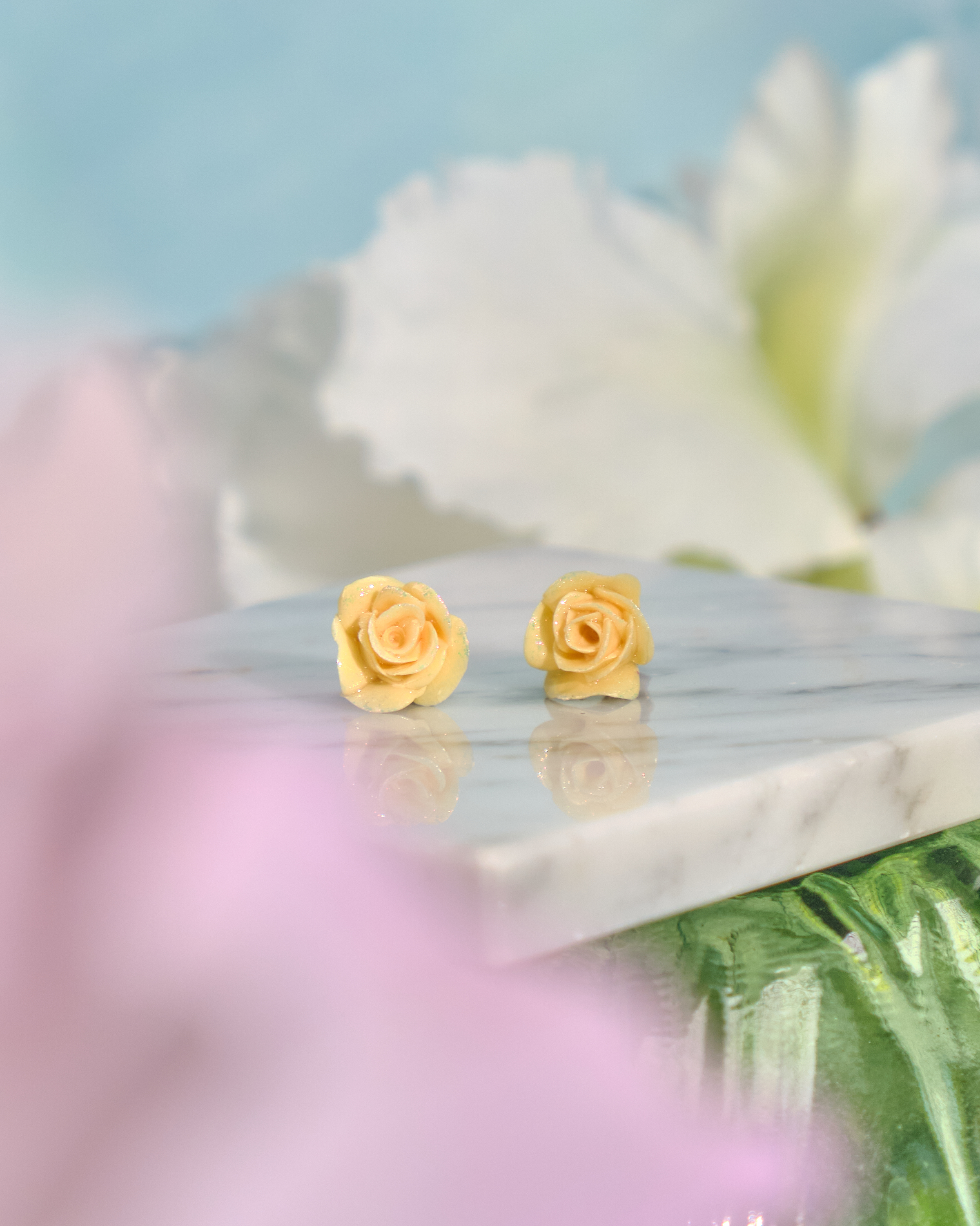 12089 小花單粒耳環