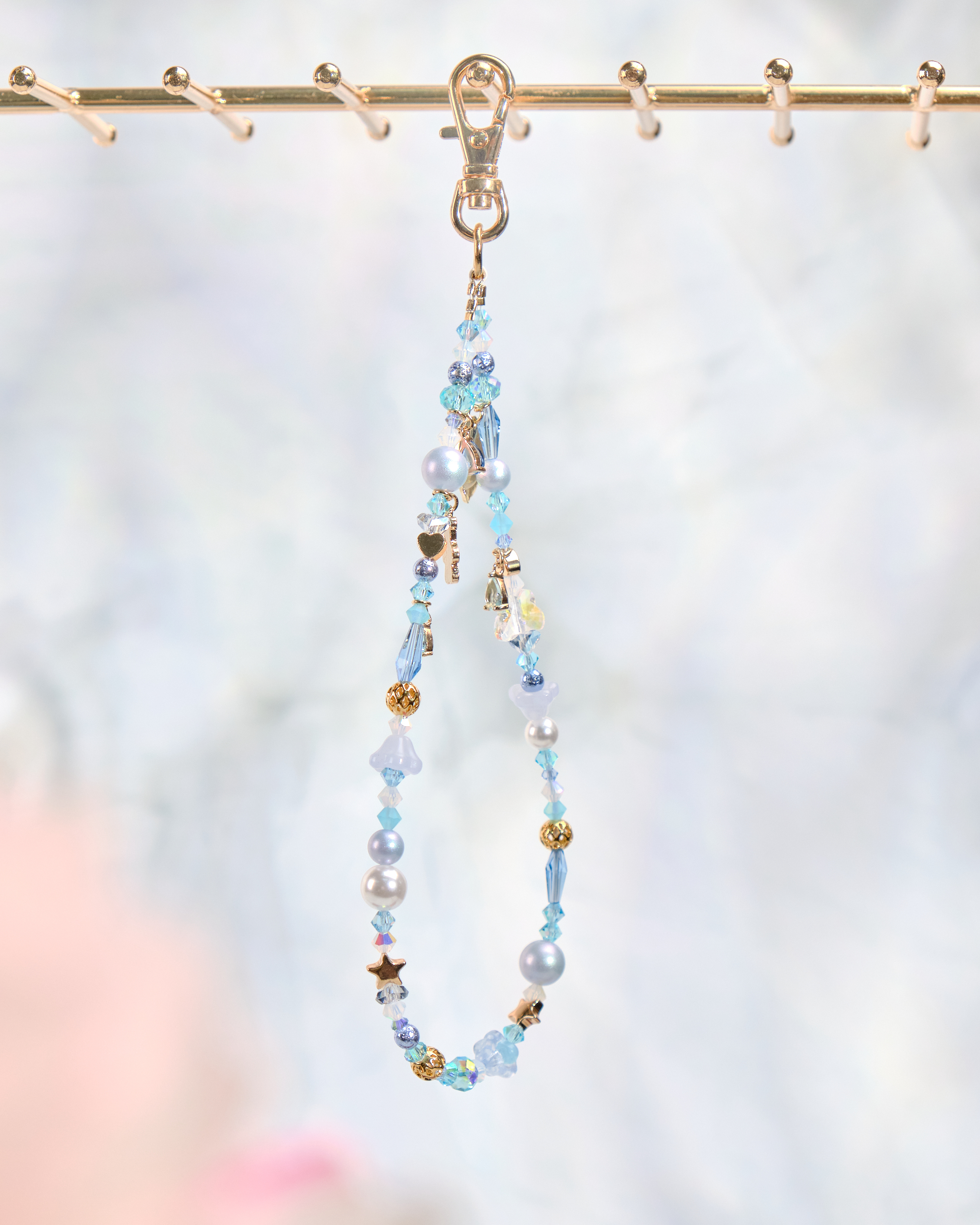 12070 Rainbow Beaded Phone Strap