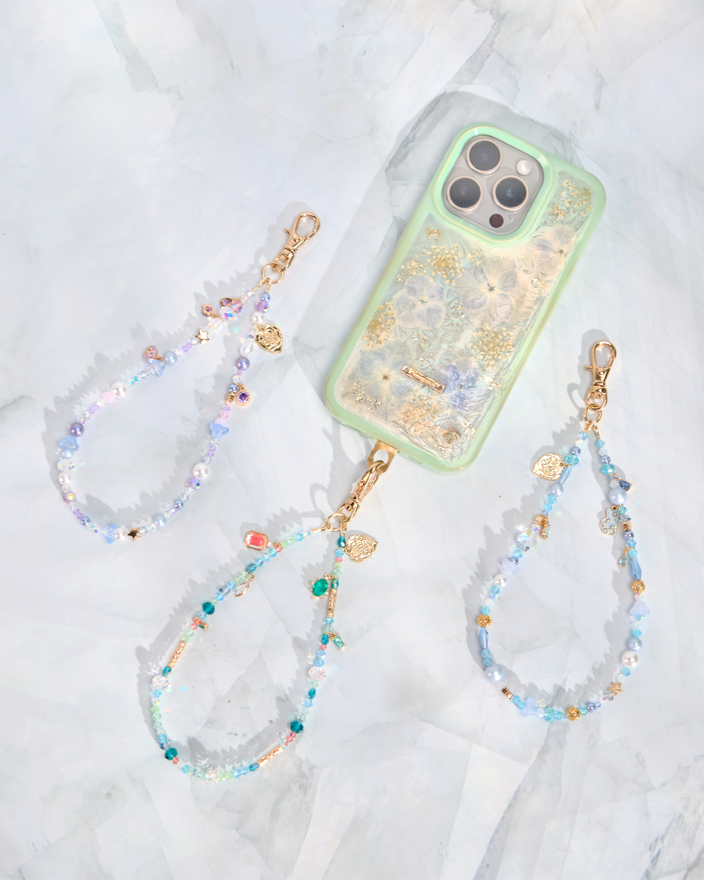 12070 Rainbow Beaded Phone Strap