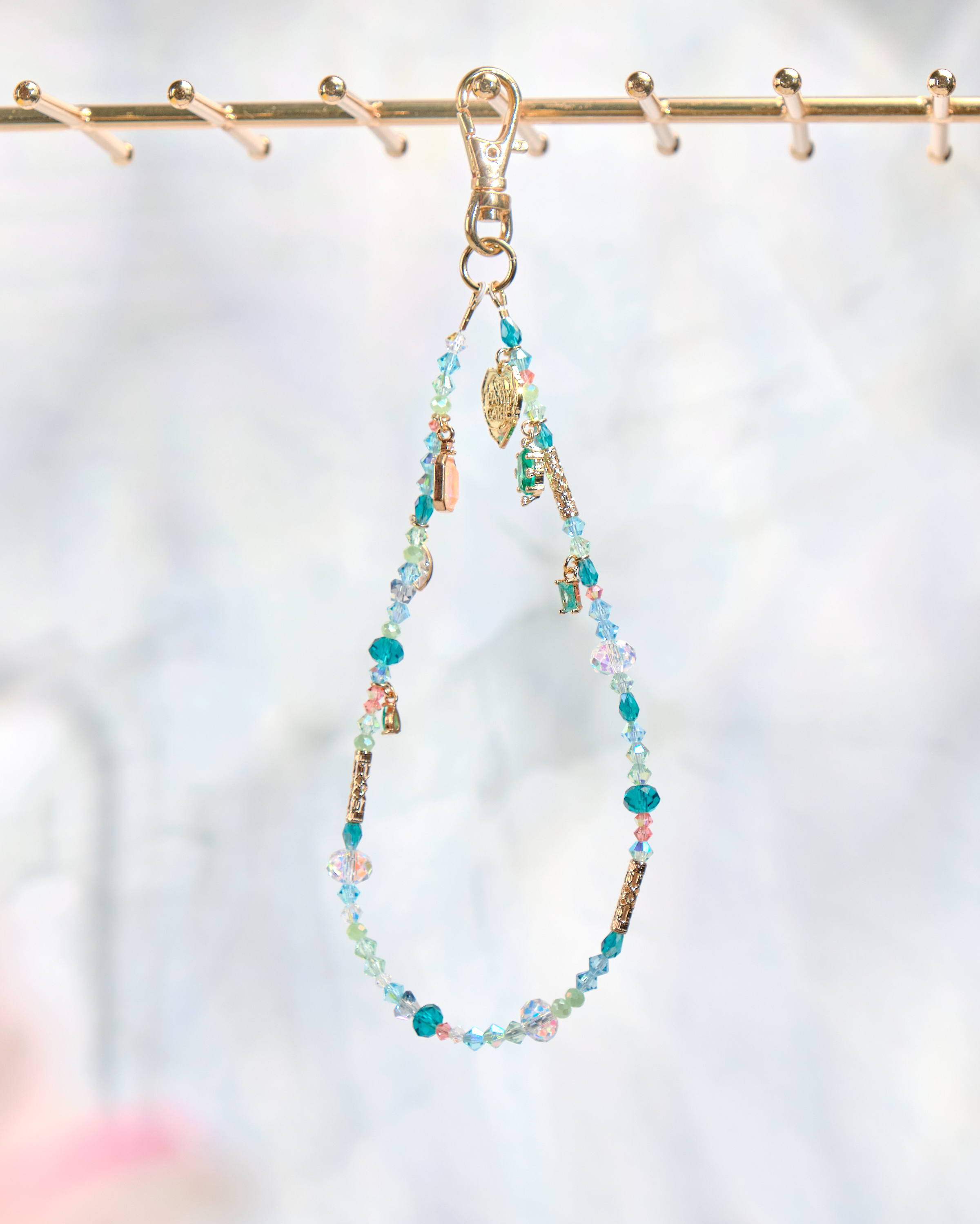 12069 Rainbow Beaded Phone Strap