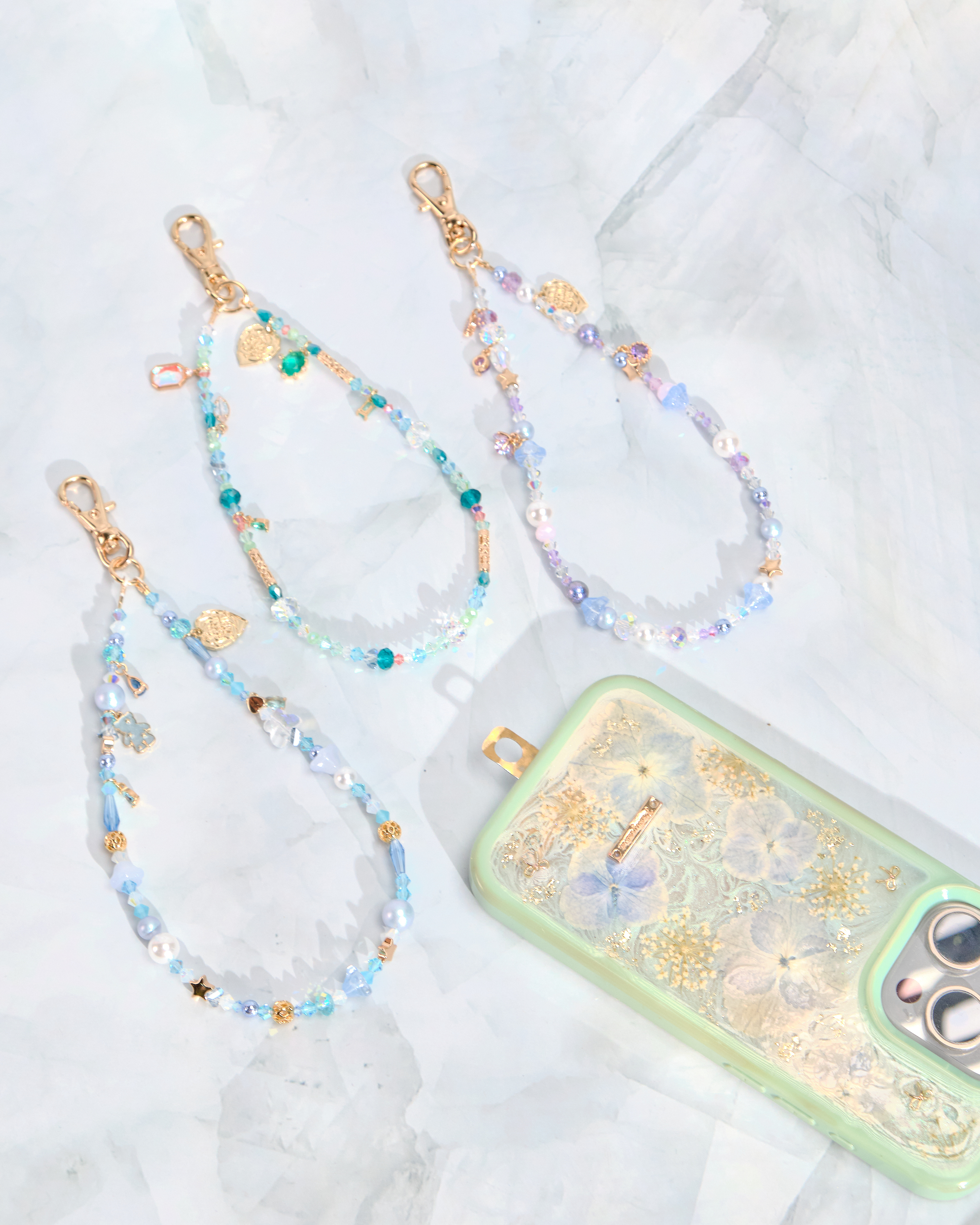 12068 Rainbow Beaded Phone Strap