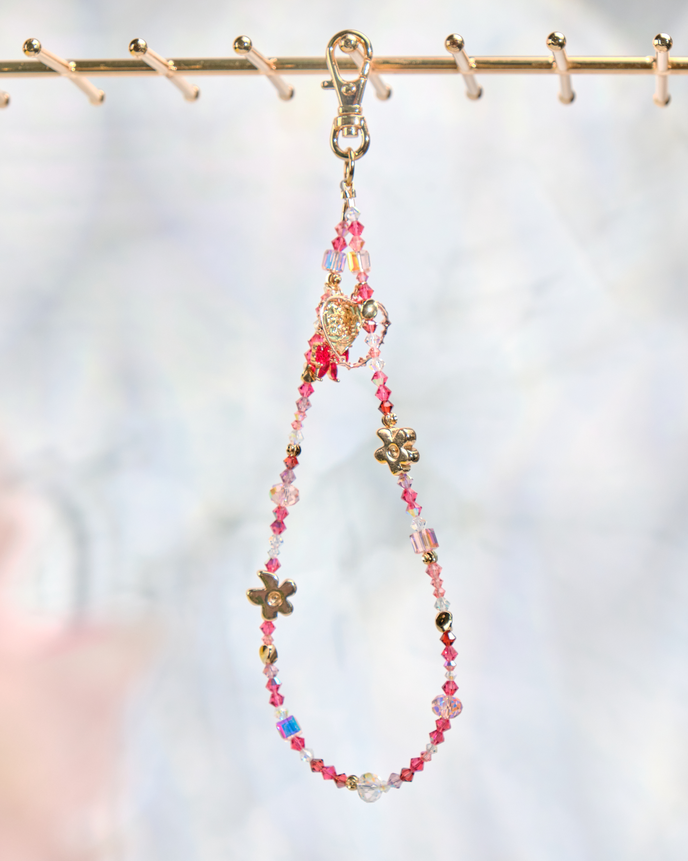 12067 Rainbow Beaded Phone Strap